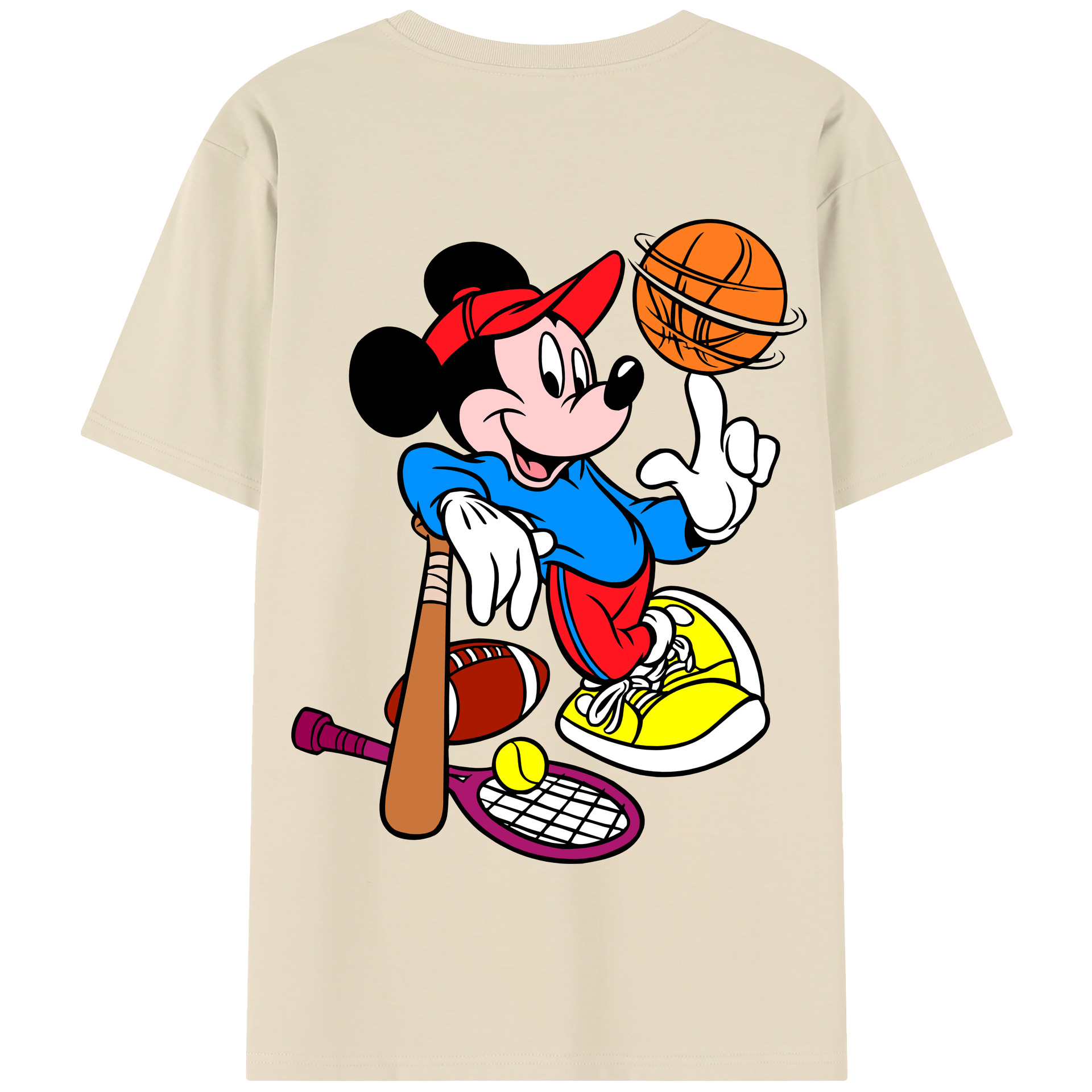 （画像用） ミッキーマウス Mickey Mouse 綿100％半袖Tシャツ（背面プリント）