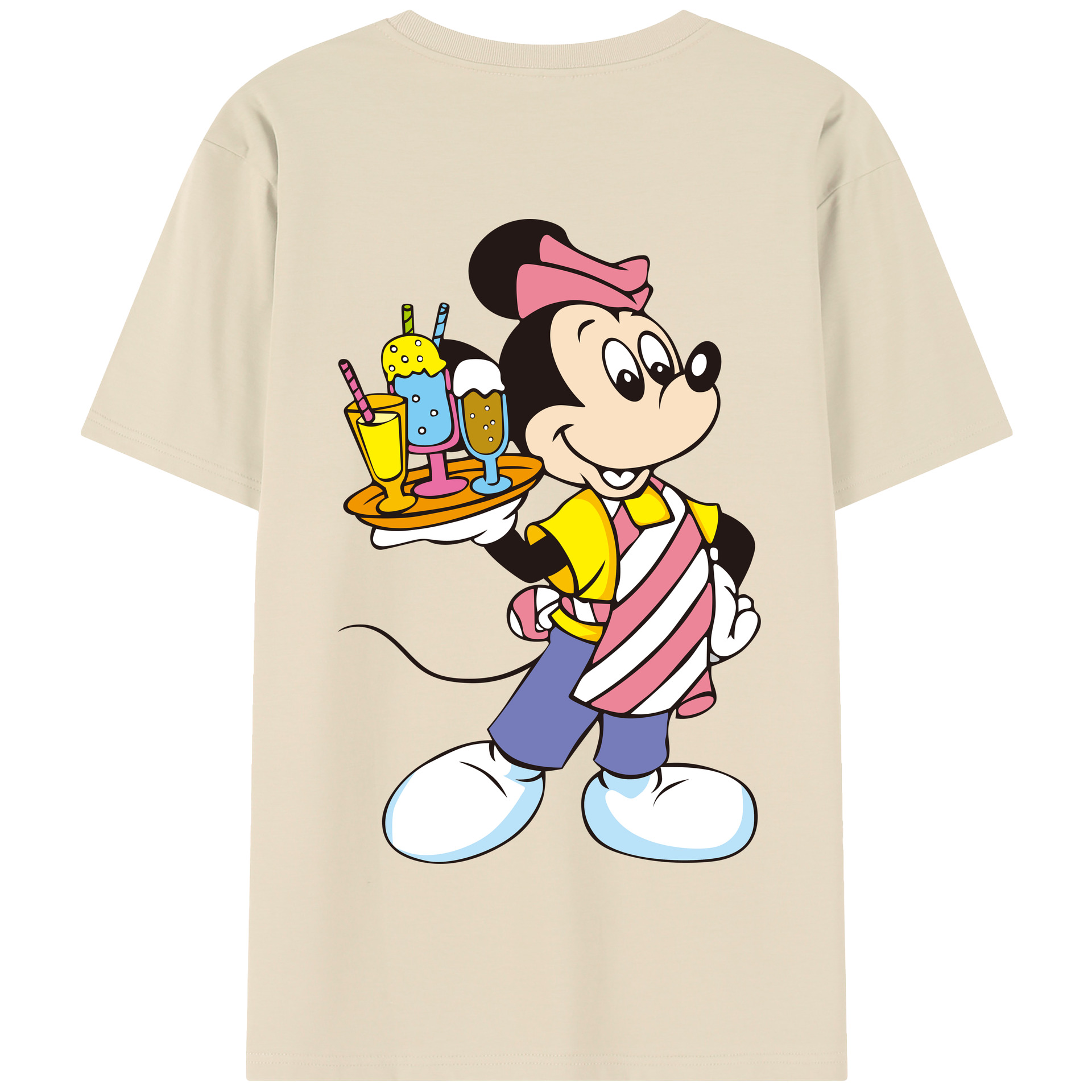 （画像用） ミッキーマウス Mickey Mouse 綿100％半袖Tシャツ（背面プリント）