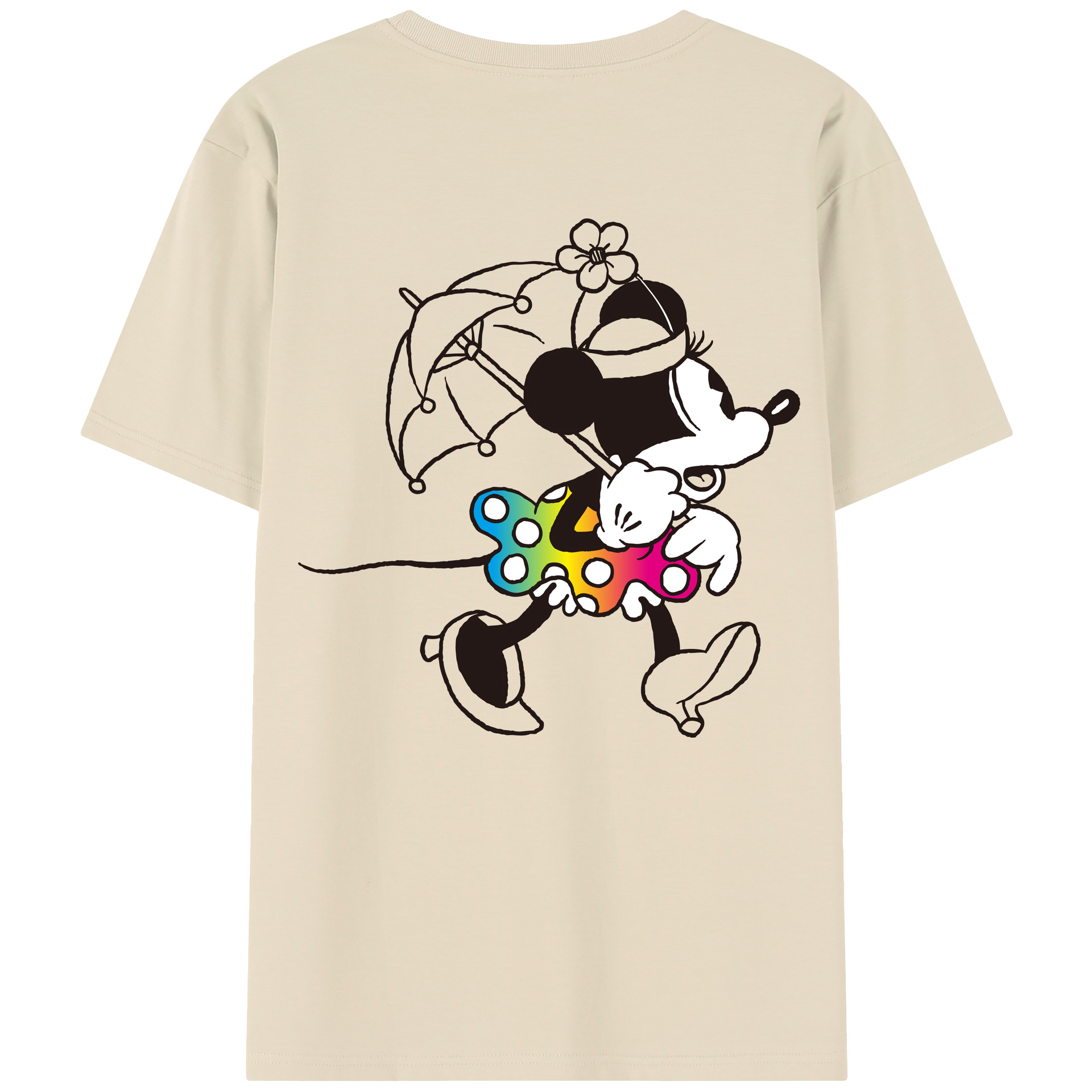 （画像用） ミッキーマウス Mickey Mouse 綿100％半袖Tシャツ（背面プリント）