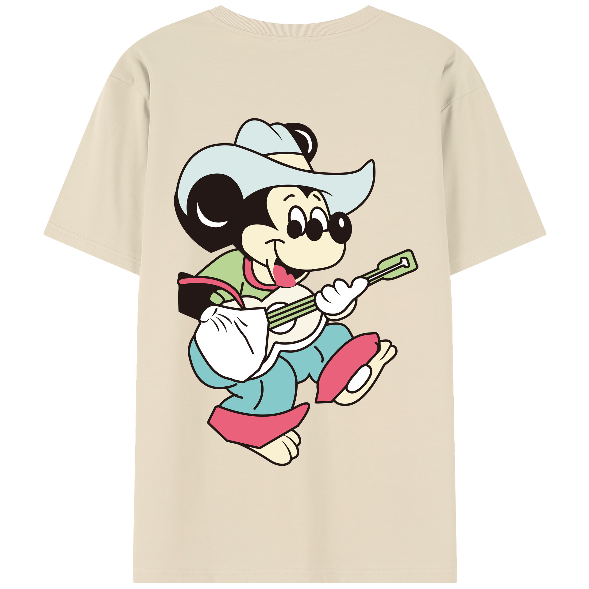 （画像用） ミッキーマウス Mickey Mouse 綿100％半袖Tシャツ（背面プリント）