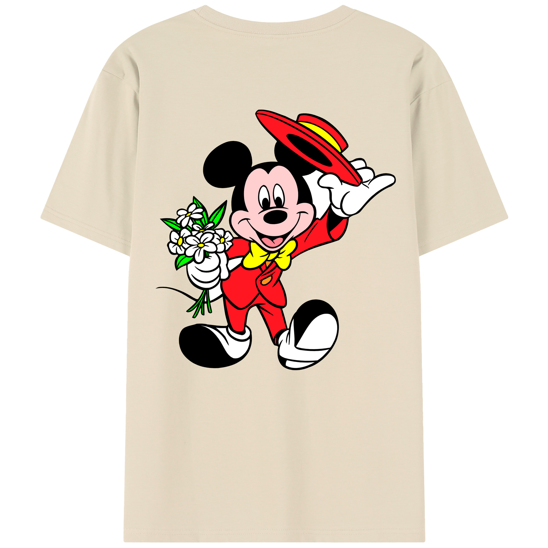 （画像用） ミッキーマウス Mickey Mouse 綿100％半袖Tシャツ（背面プリント）