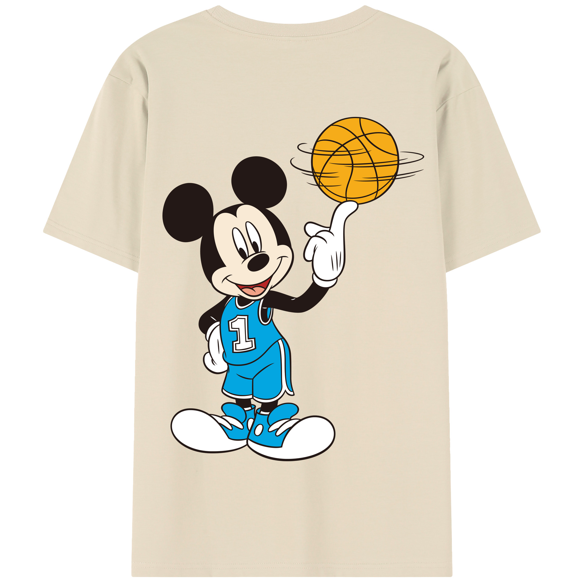 （画像用） ミッキーマウス Mickey Mouse 綿100％半袖Tシャツ（背面プリント）