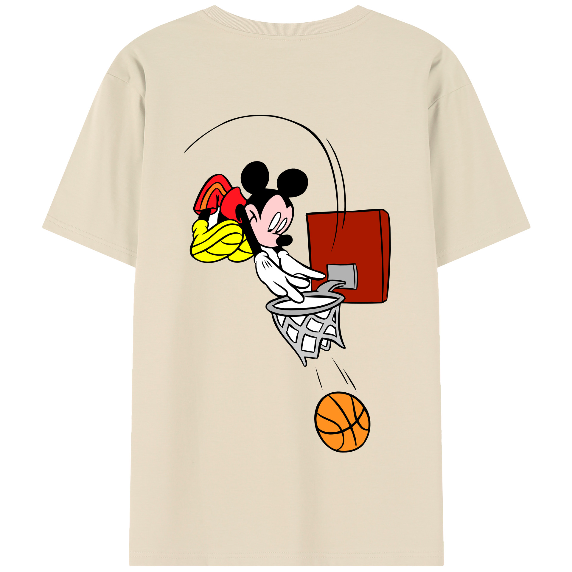（画像用） ミッキーマウス Mickey Mouse 綿100％半袖Tシャツ（背面プリント）