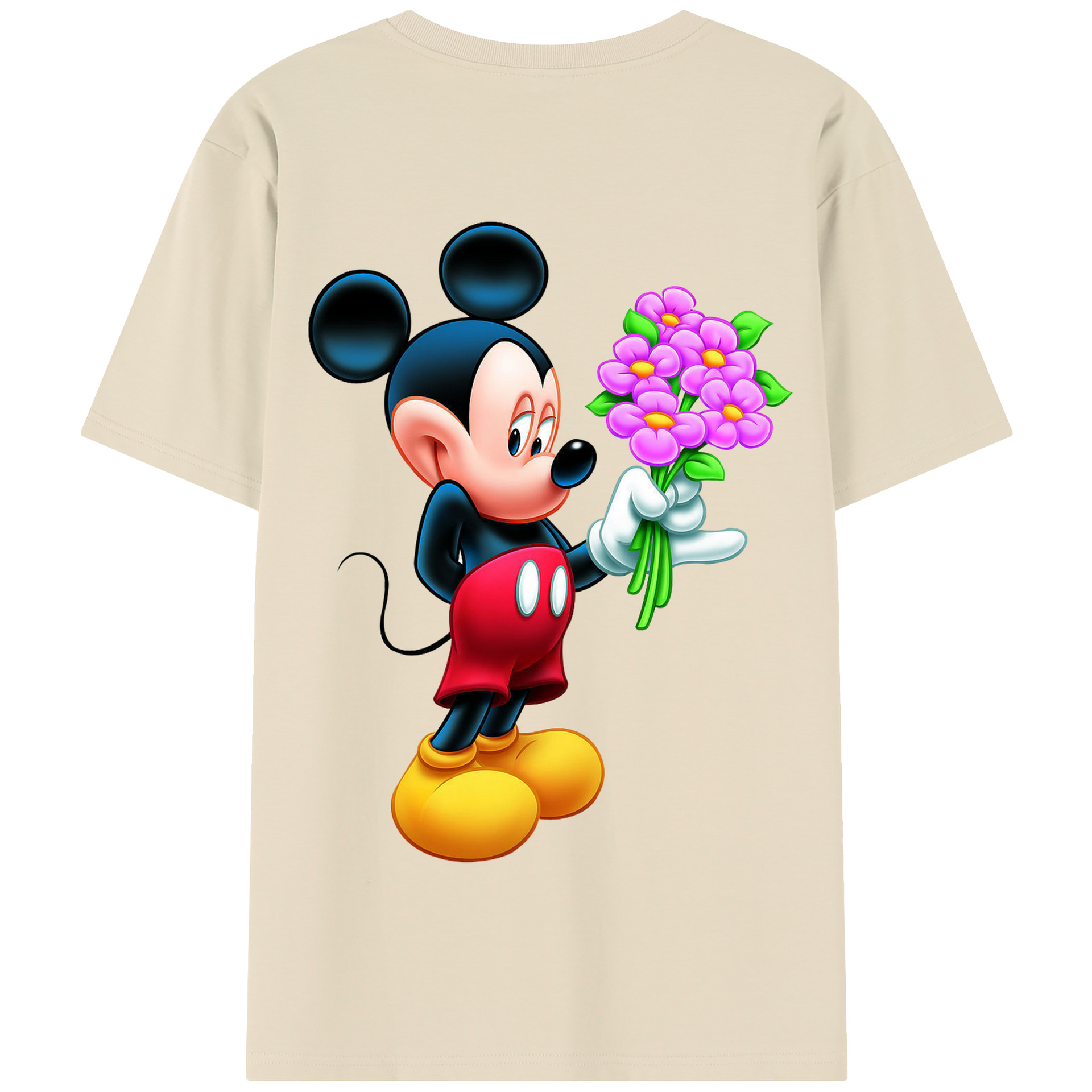 （画像用） ミッキーマウス Mickey Mouse 綿100％半袖Tシャツ（背面プリント）