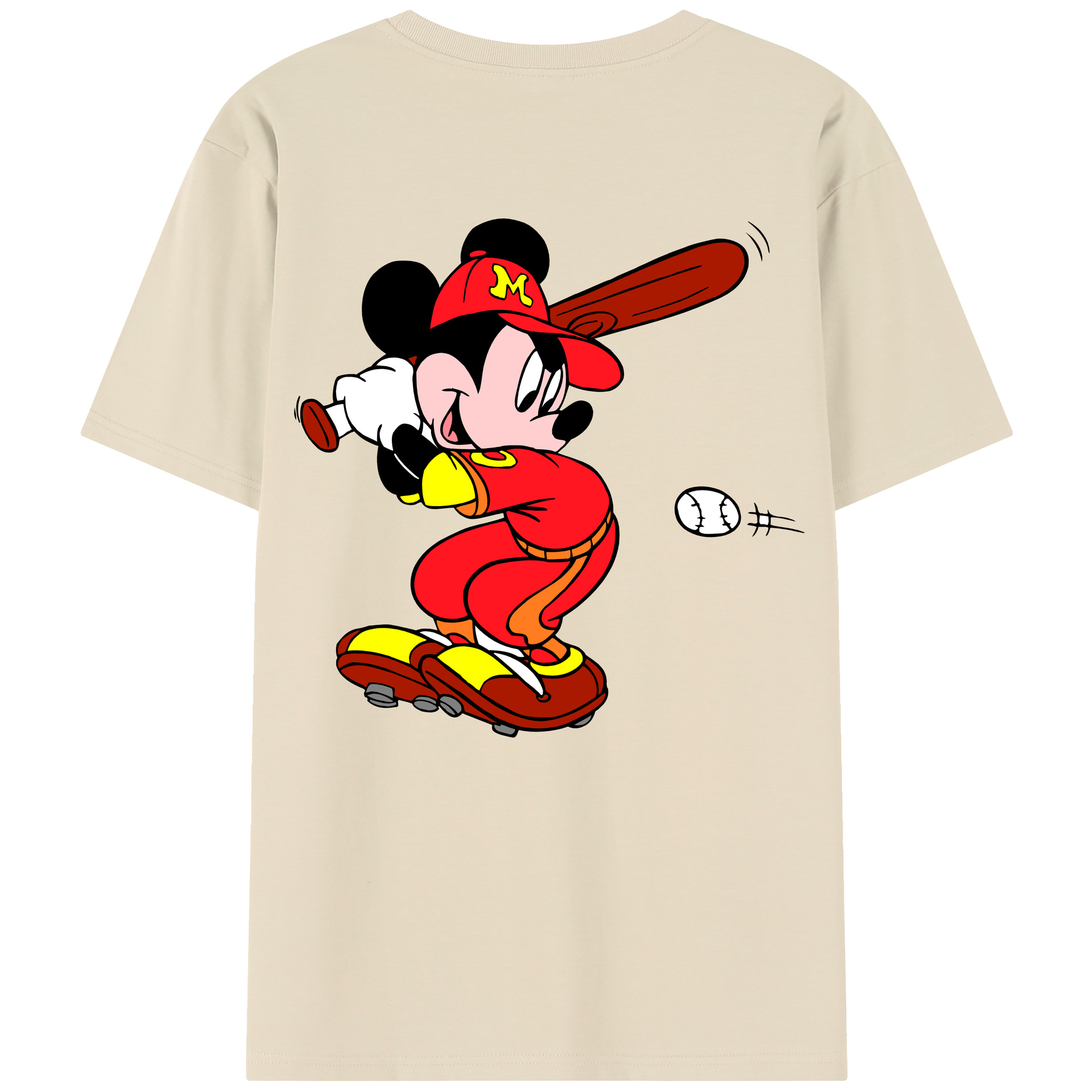 （画像用） ミッキーマウス Mickey Mouse 綿100％半袖Tシャツ（背面プリント）