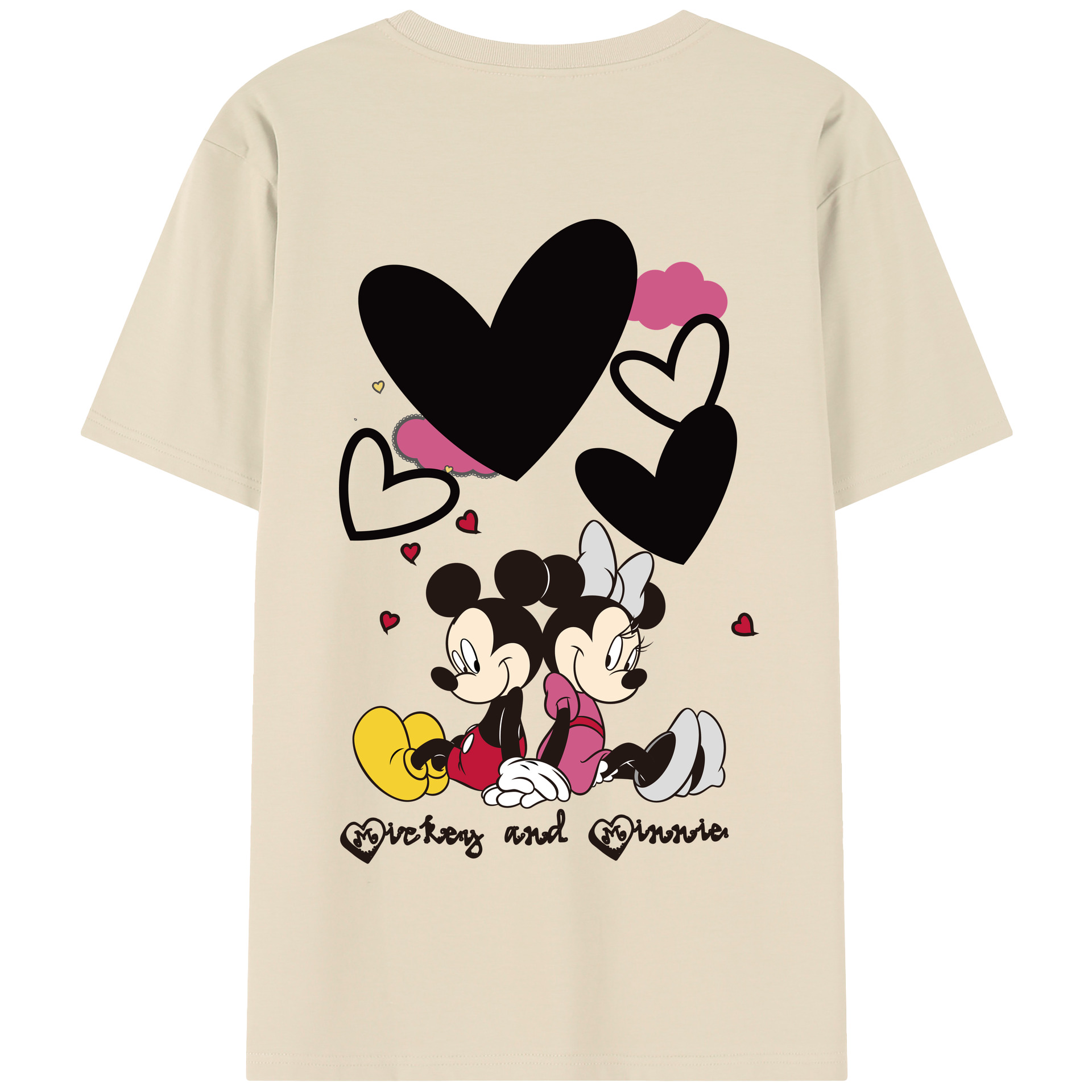 （画像用） ミッキーマウス Mickey Mouse 綿100％半袖Tシャツ（背面プリント）