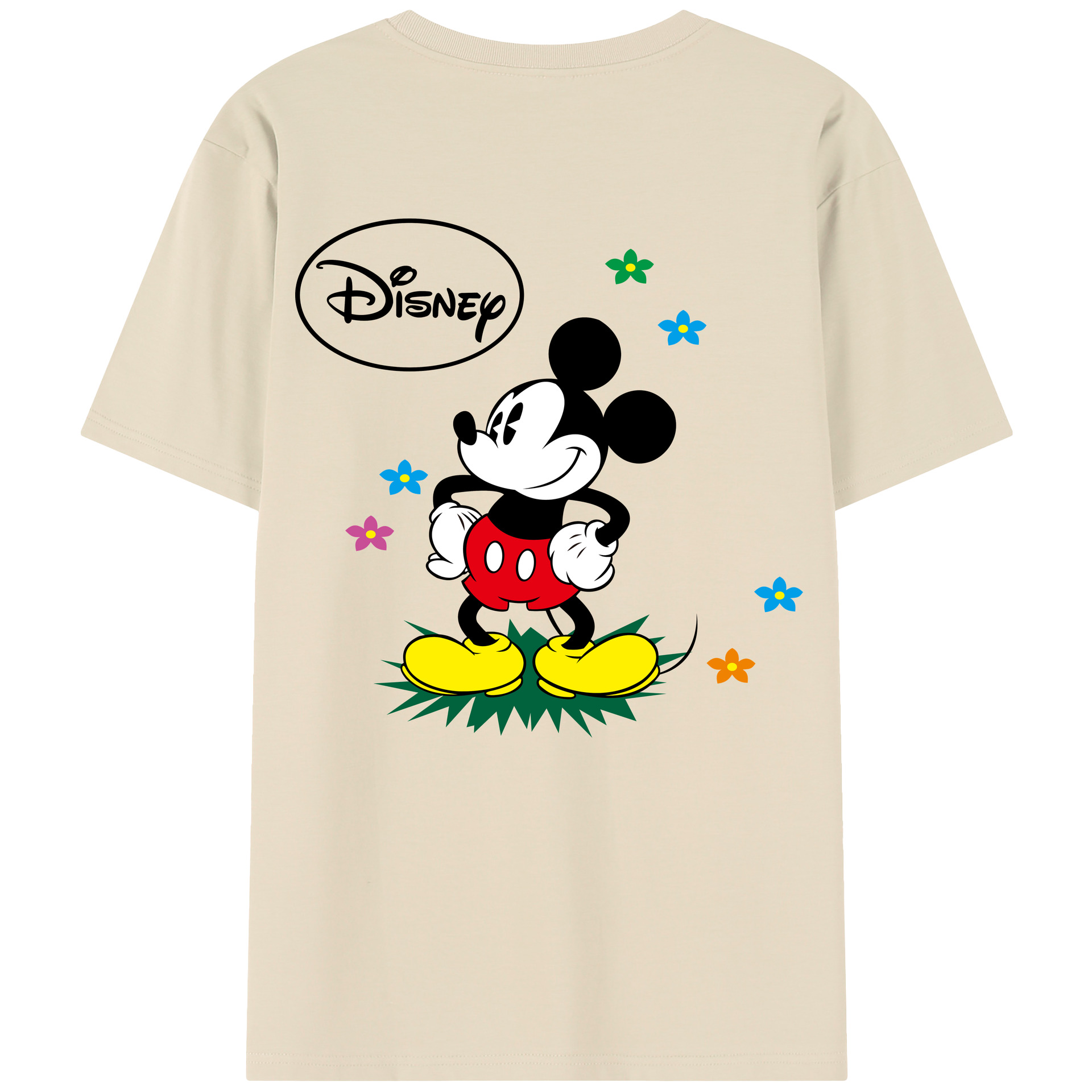 （画像用） ミッキーマウス Mickey Mouse 綿100％半袖Tシャツ（背面プリント）