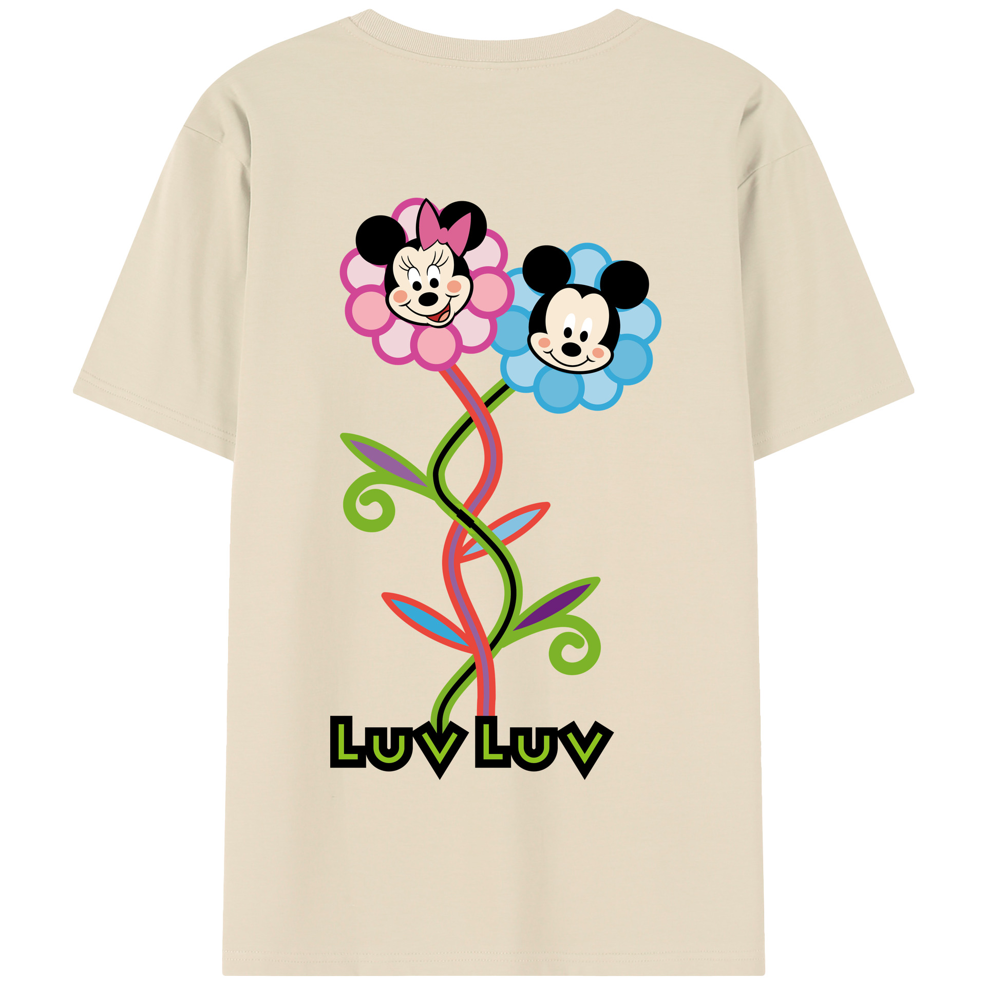 （画像用） ミッキーマウス Mickey Mouse 綿100％半袖Tシャツ（背面プリント）