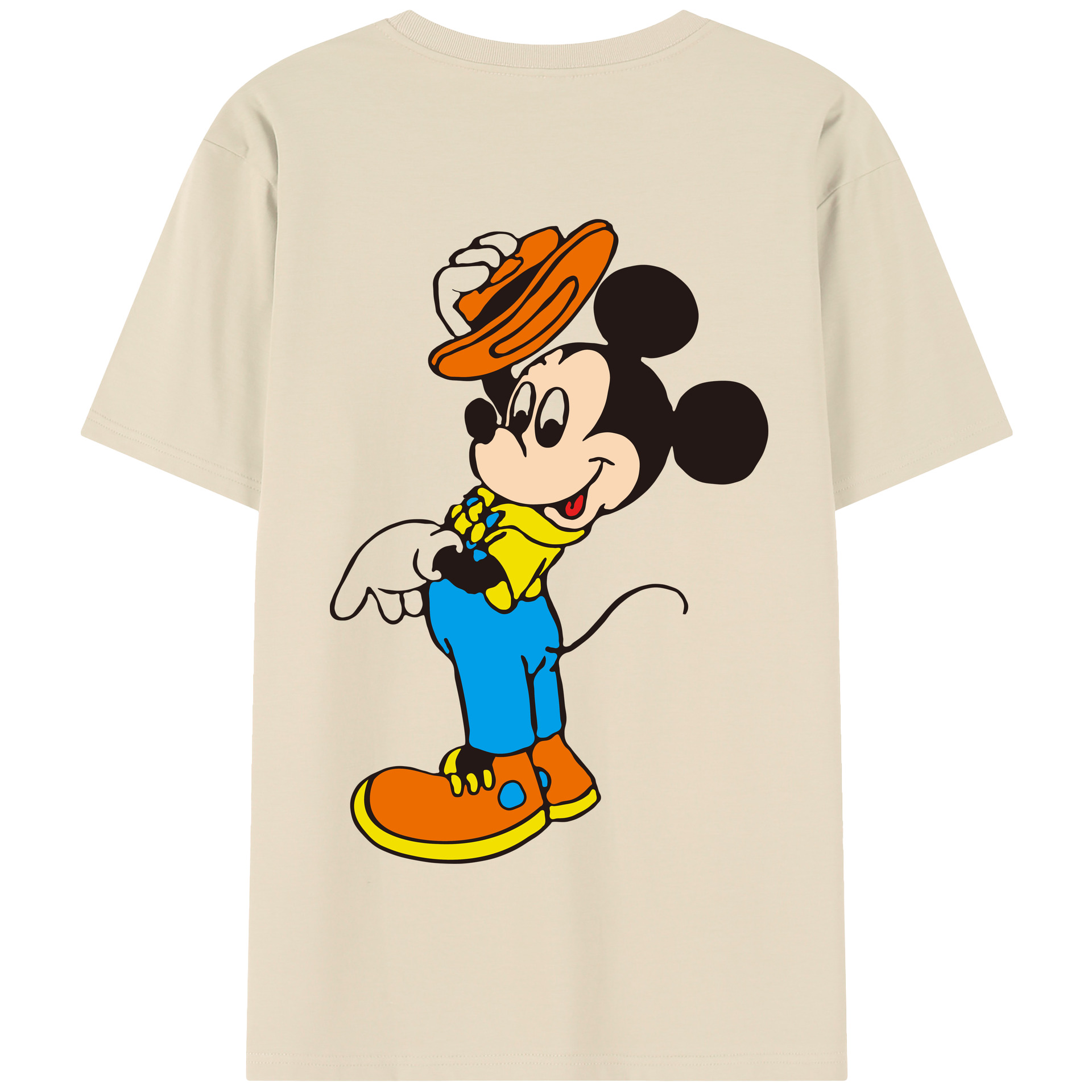 （画像用） ミッキーマウス Mickey Mouse 綿100％半袖Tシャツ（背面プリント）