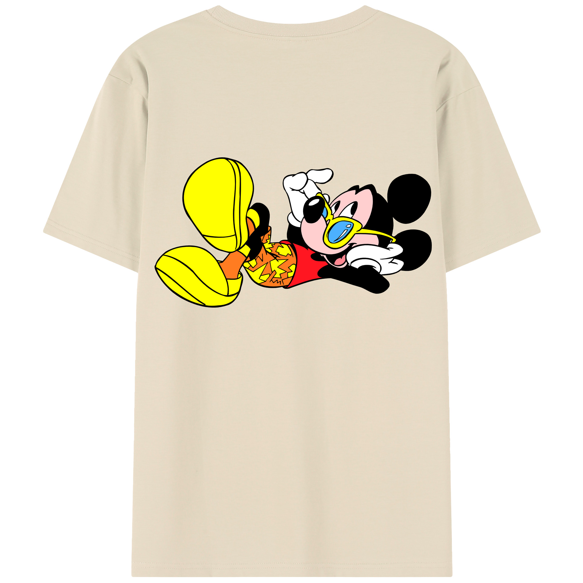 （画像用） ミッキーマウス Mickey Mouse 綿100％半袖Tシャツ（背面プリント）