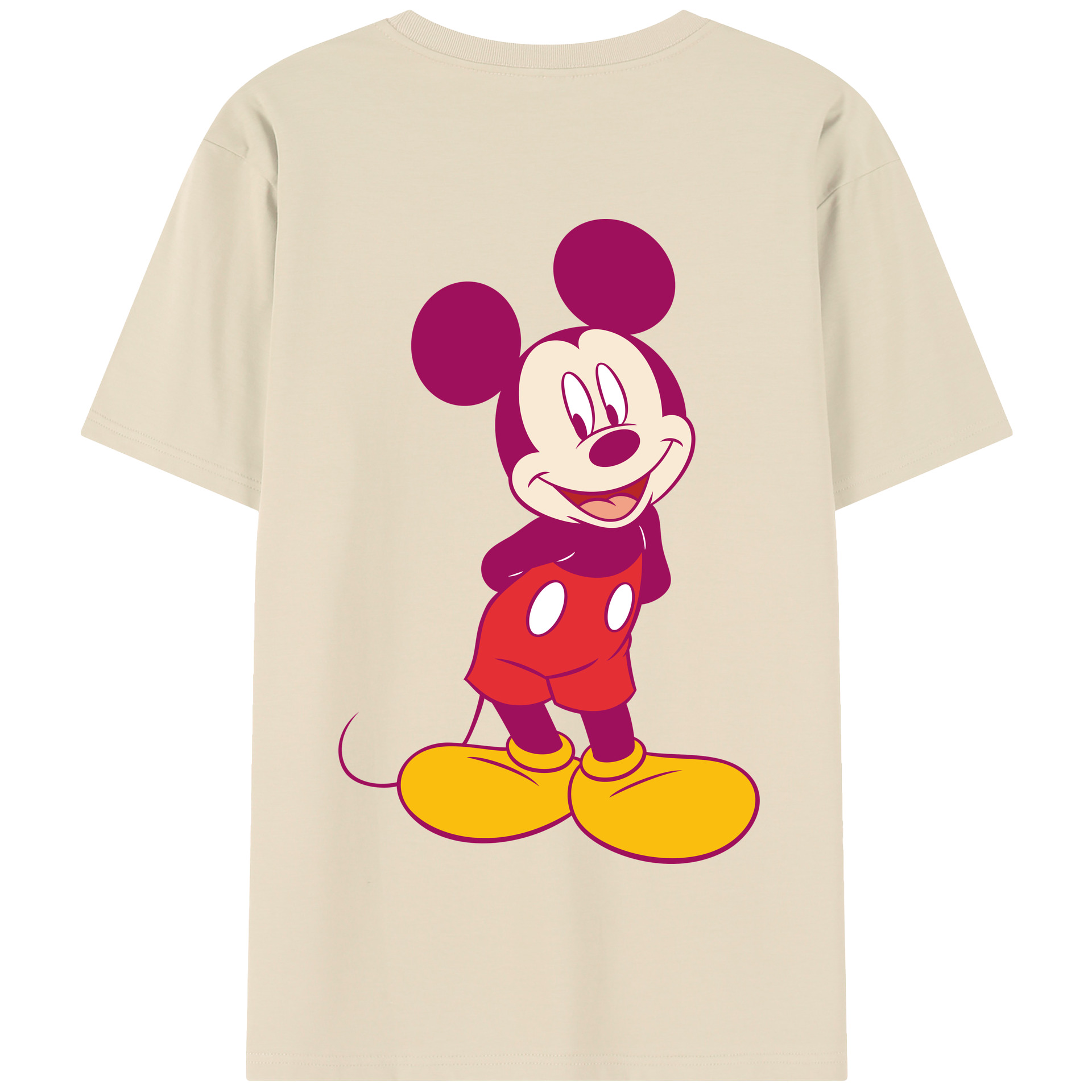 （画像用） ミッキーマウス Mickey Mouse 綿100％半袖Tシャツ（背面プリント）