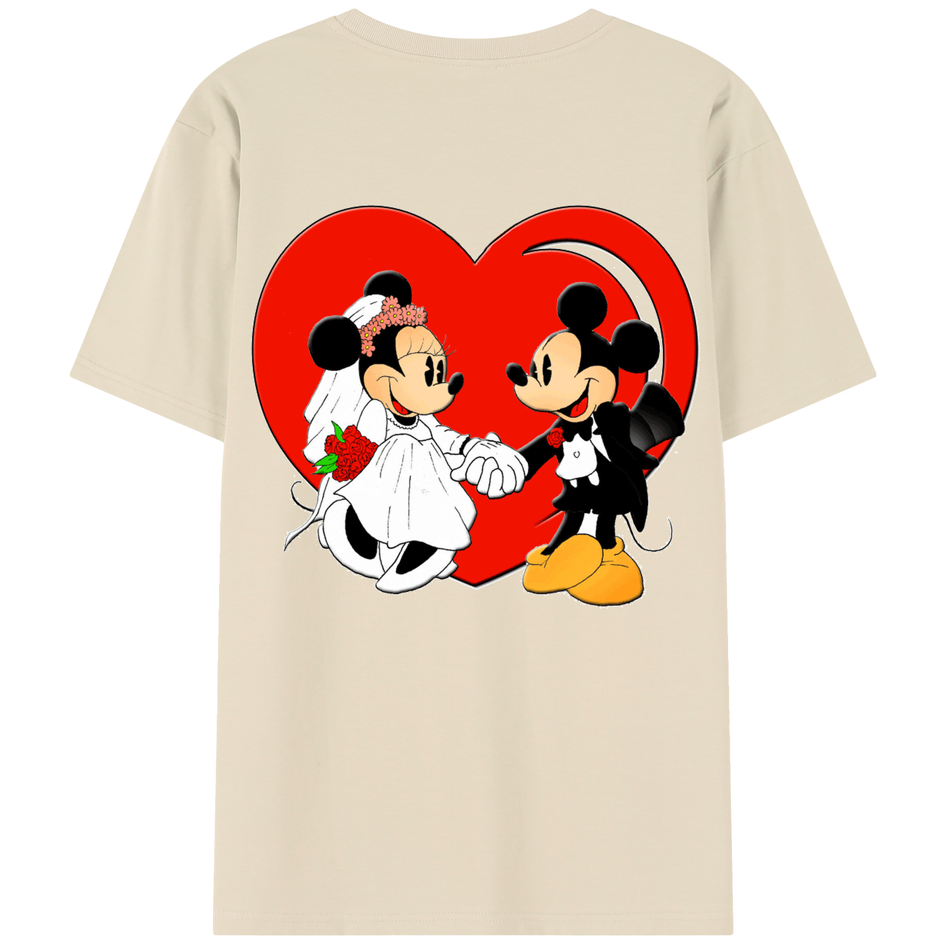 （画像用） ミッキーマウス Mickey Mouse 綿100％半袖Tシャツ（背面プリント）