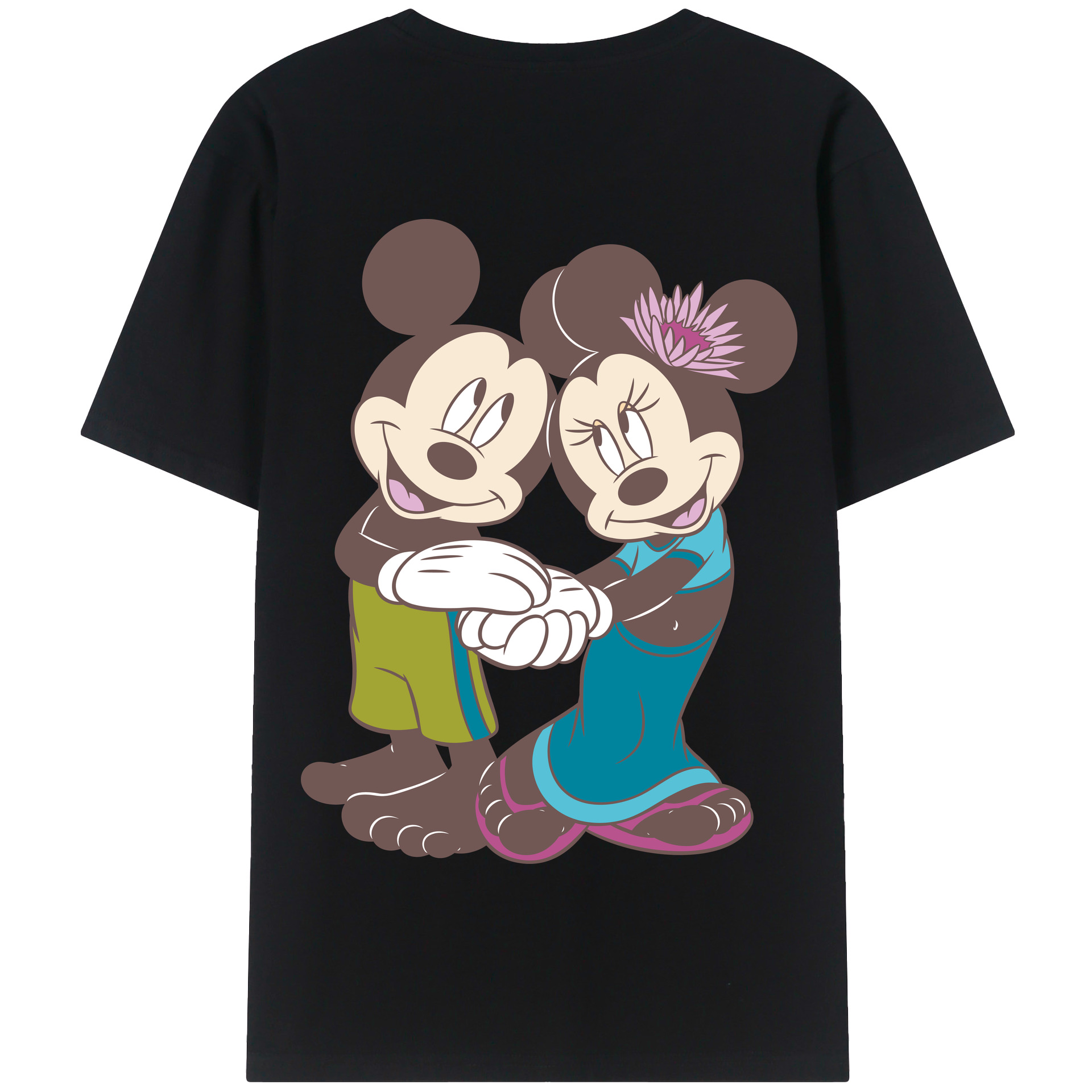 （画像用） ミッキーマウス Mickey Mouse 綿100％半袖Tシャツ（背面プリント）