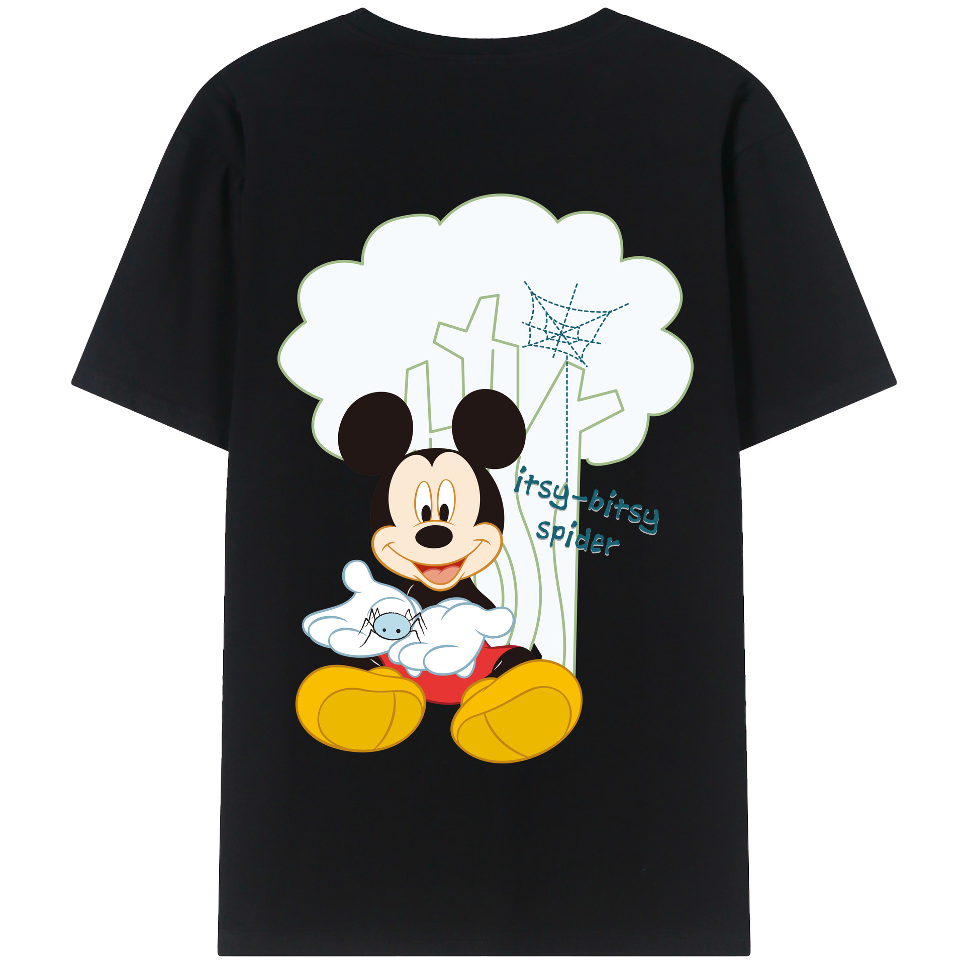 （画像用） ミッキーマウス Mickey Mouse 綿100％半袖Tシャツ（背面プリント）