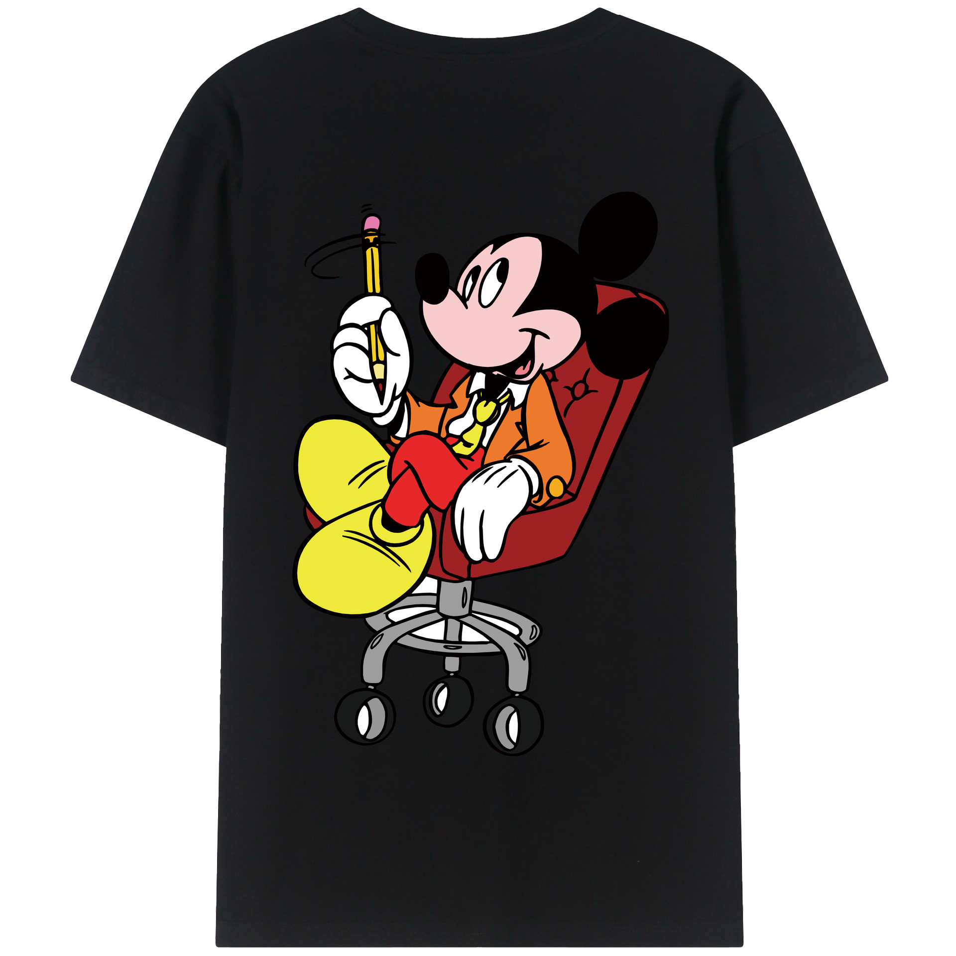 （画像用） ミッキーマウス Mickey Mouse 綿100％半袖Tシャツ（背面プリント）