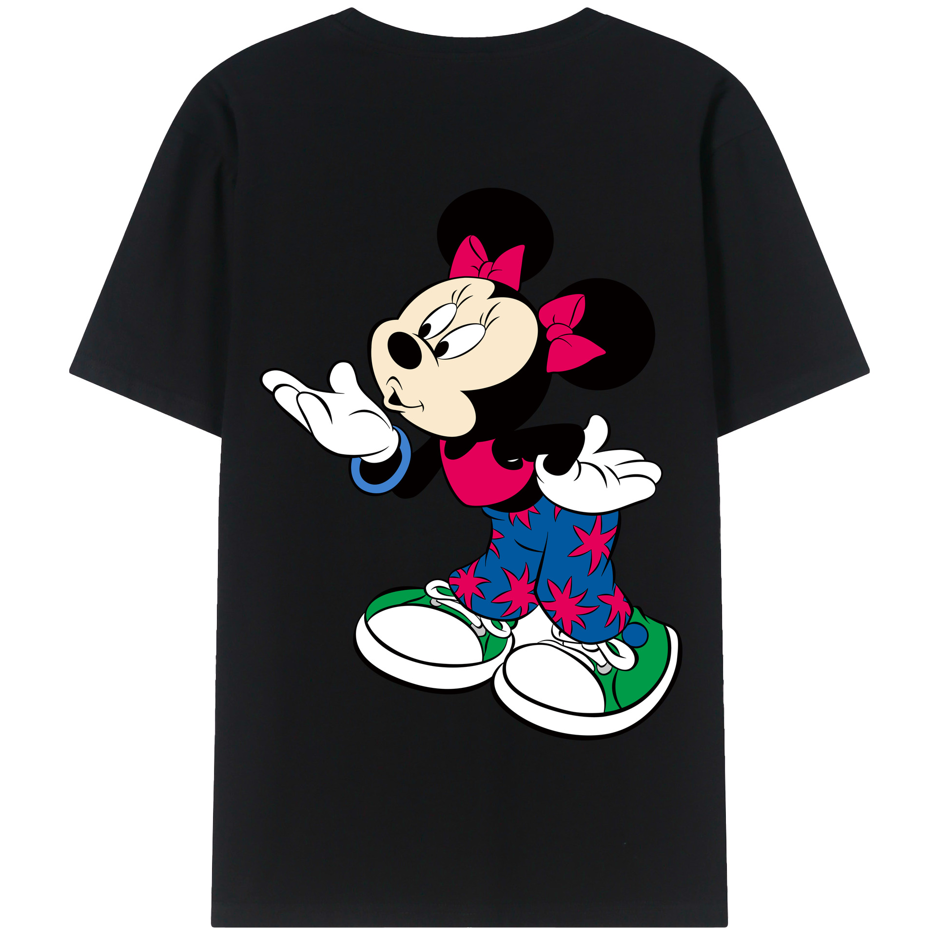 （画像用） ミッキーマウス Mickey Mouse 綿100％半袖Tシャツ（背面プリント）
