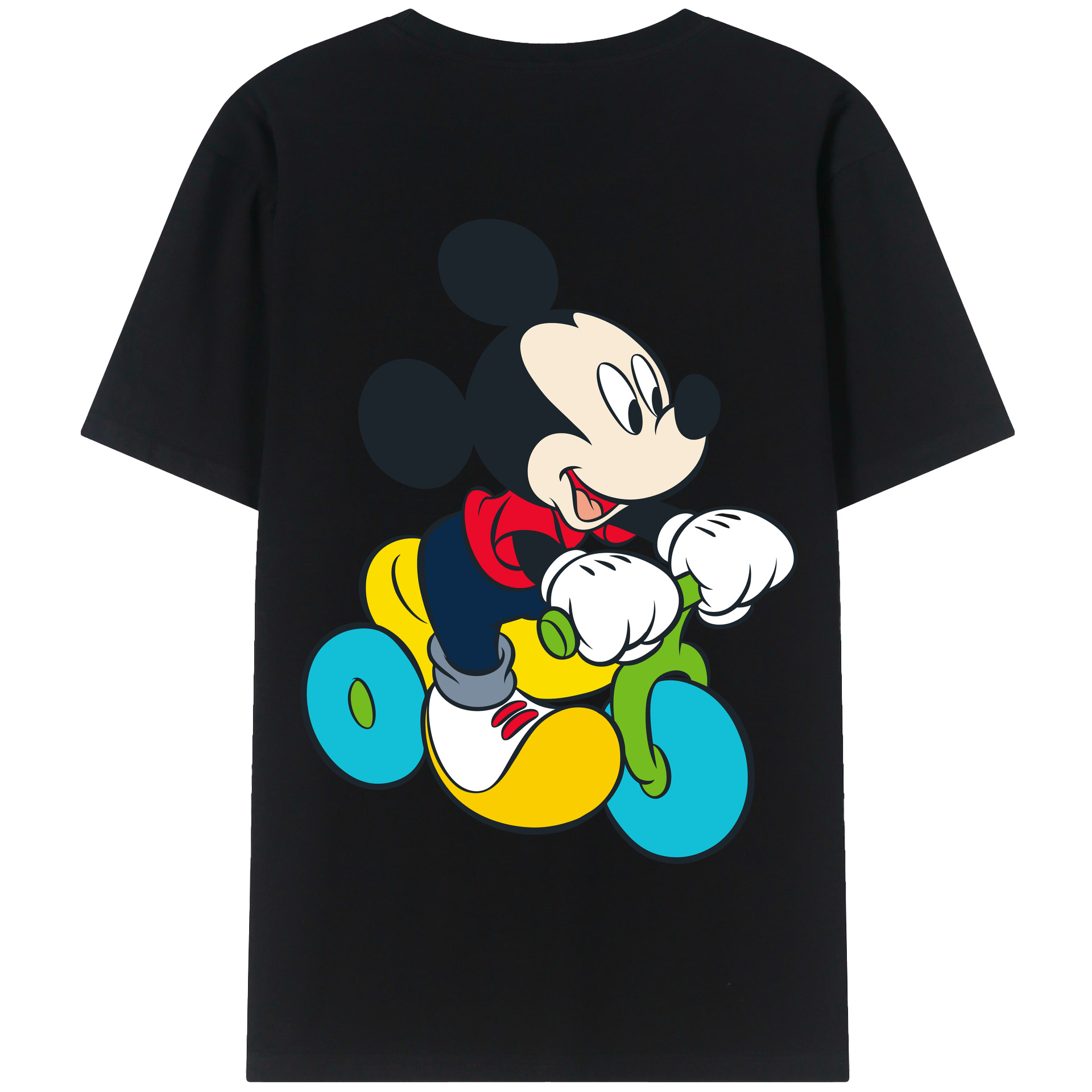 （画像用） ミッキーマウス Mickey Mouse 綿100％半袖Tシャツ（背面プリント）