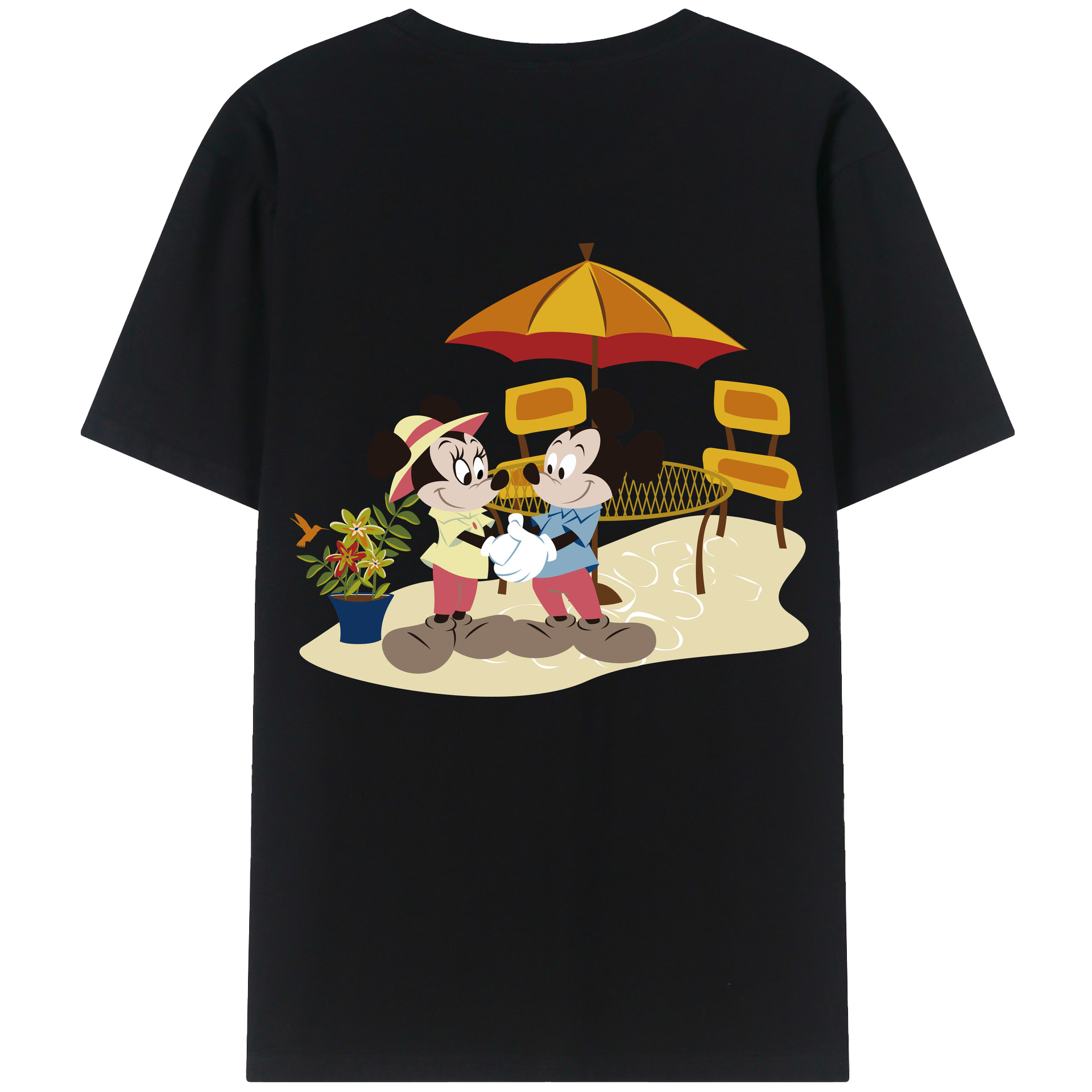 （画像用） ミッキーマウス Mickey Mouse 綿100％半袖Tシャツ（背面プリント）