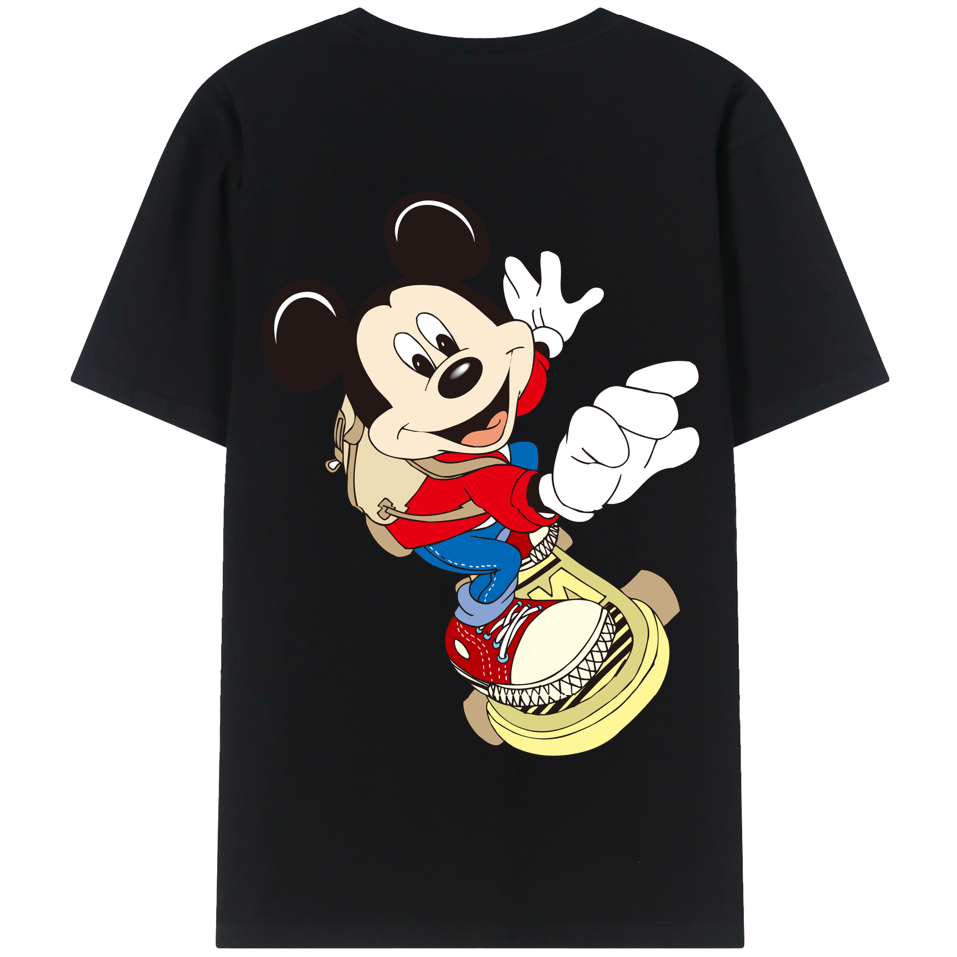（画像用） ミッキーマウス Mickey Mouse 綿100％半袖Tシャツ（背面プリント）