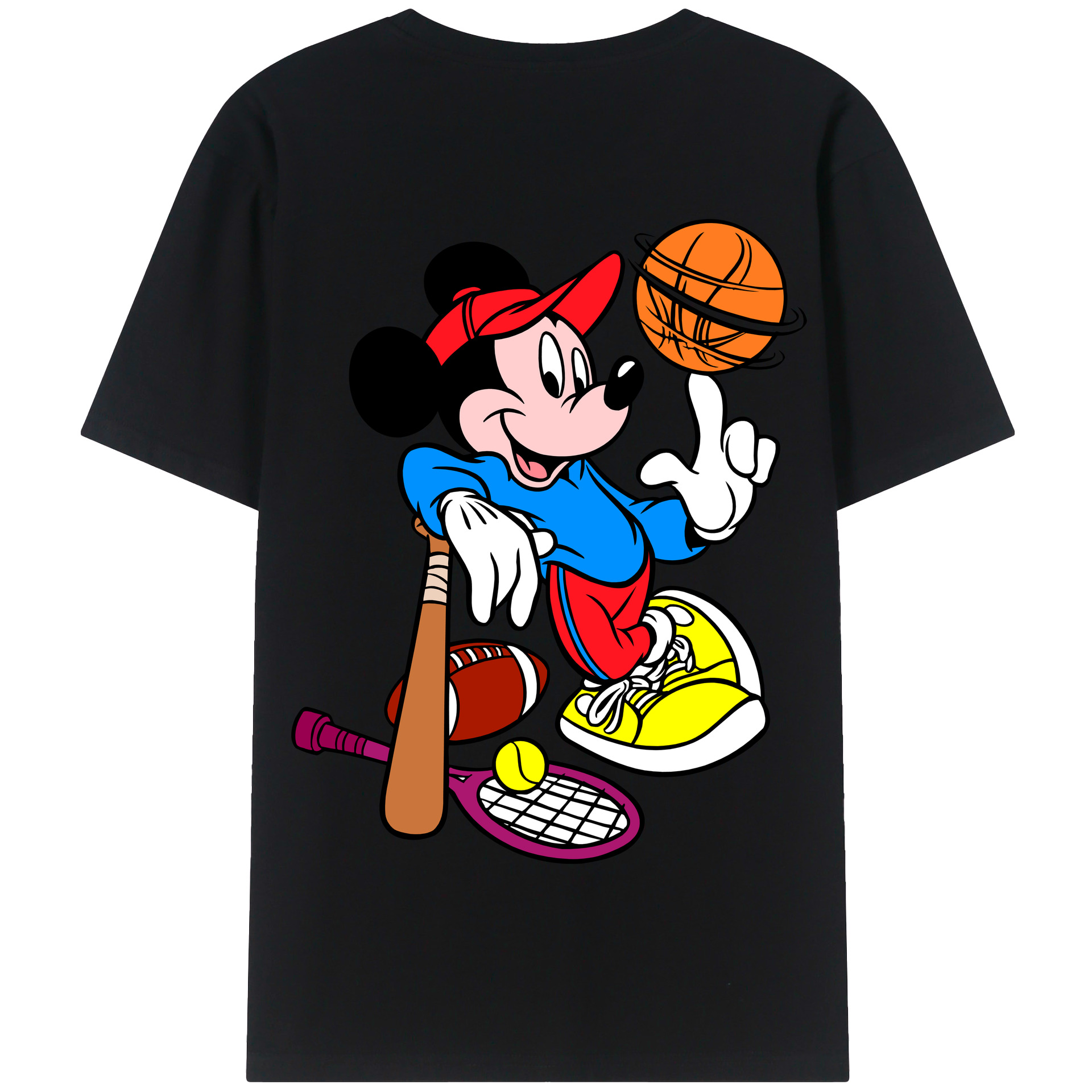 （画像用） ミッキーマウス Mickey Mouse 綿100％半袖Tシャツ（背面プリント）