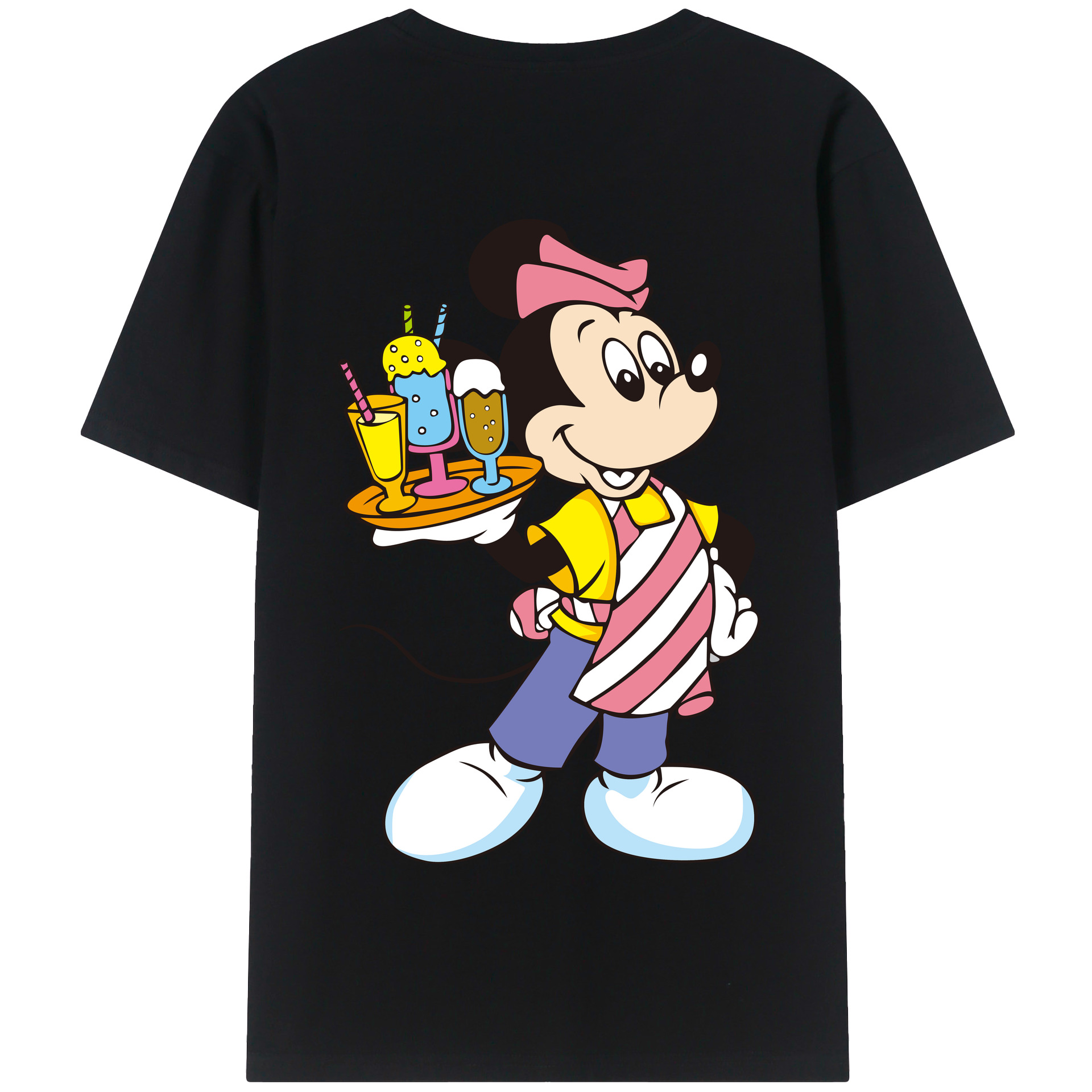 （画像用） ミッキーマウス Mickey Mouse 綿100％半袖Tシャツ（背面プリント）