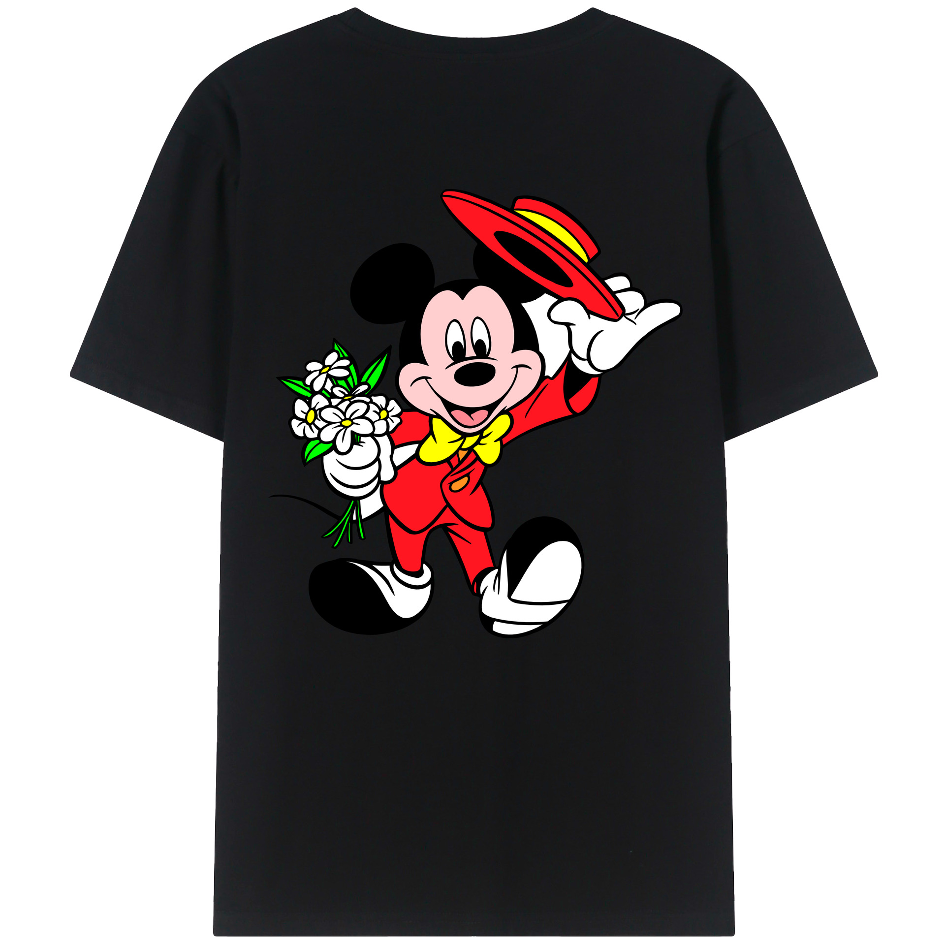（画像用） ミッキーマウス Mickey Mouse 綿100％半袖Tシャツ（背面プリント）