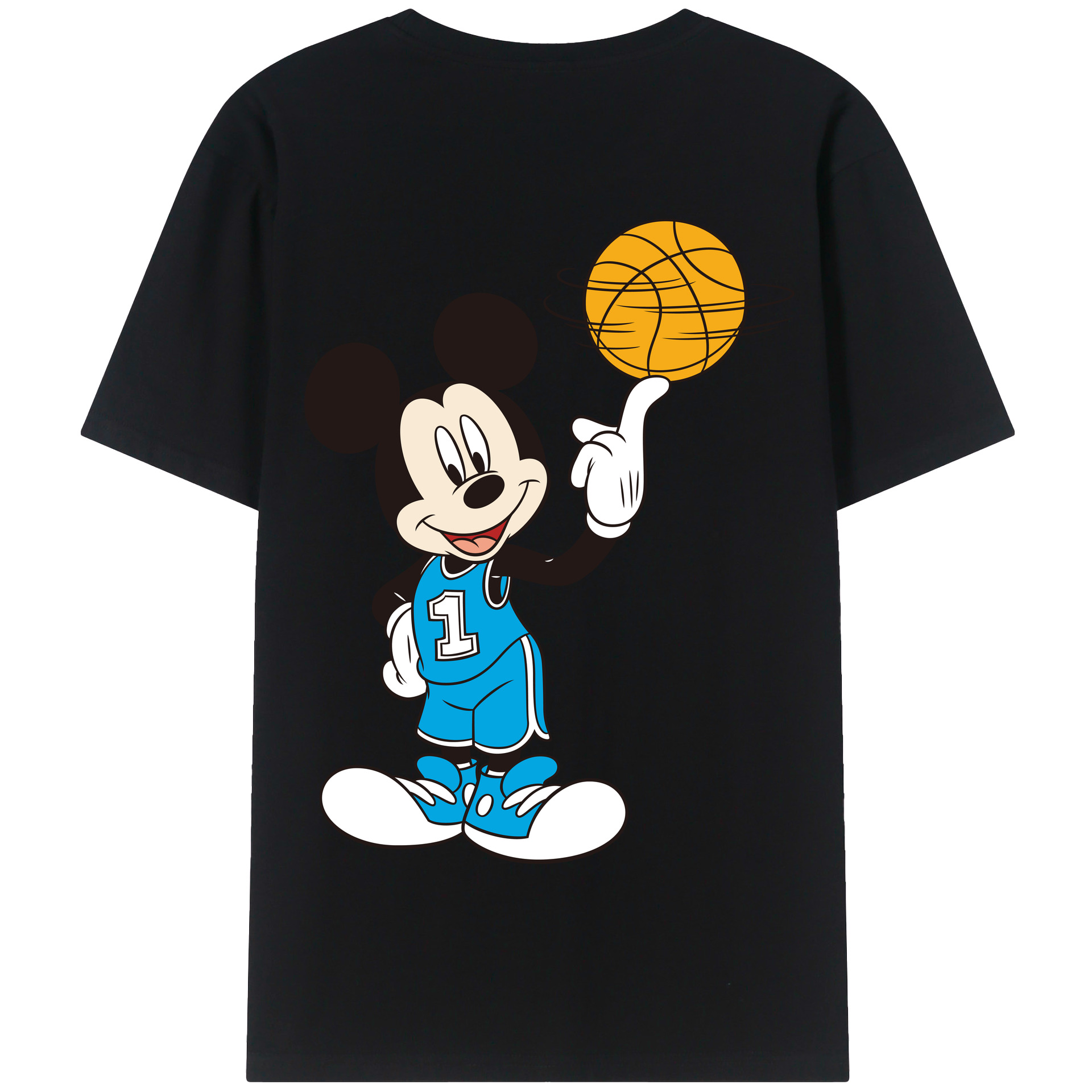 （画像用） ミッキーマウス Mickey Mouse 綿100％半袖Tシャツ（背面プリント）