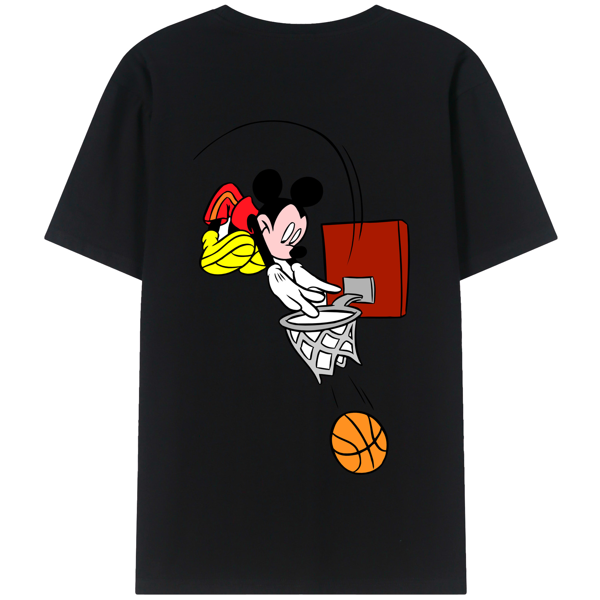 （画像用） ミッキーマウス Mickey Mouse 綿100％半袖Tシャツ（背面プリント）
