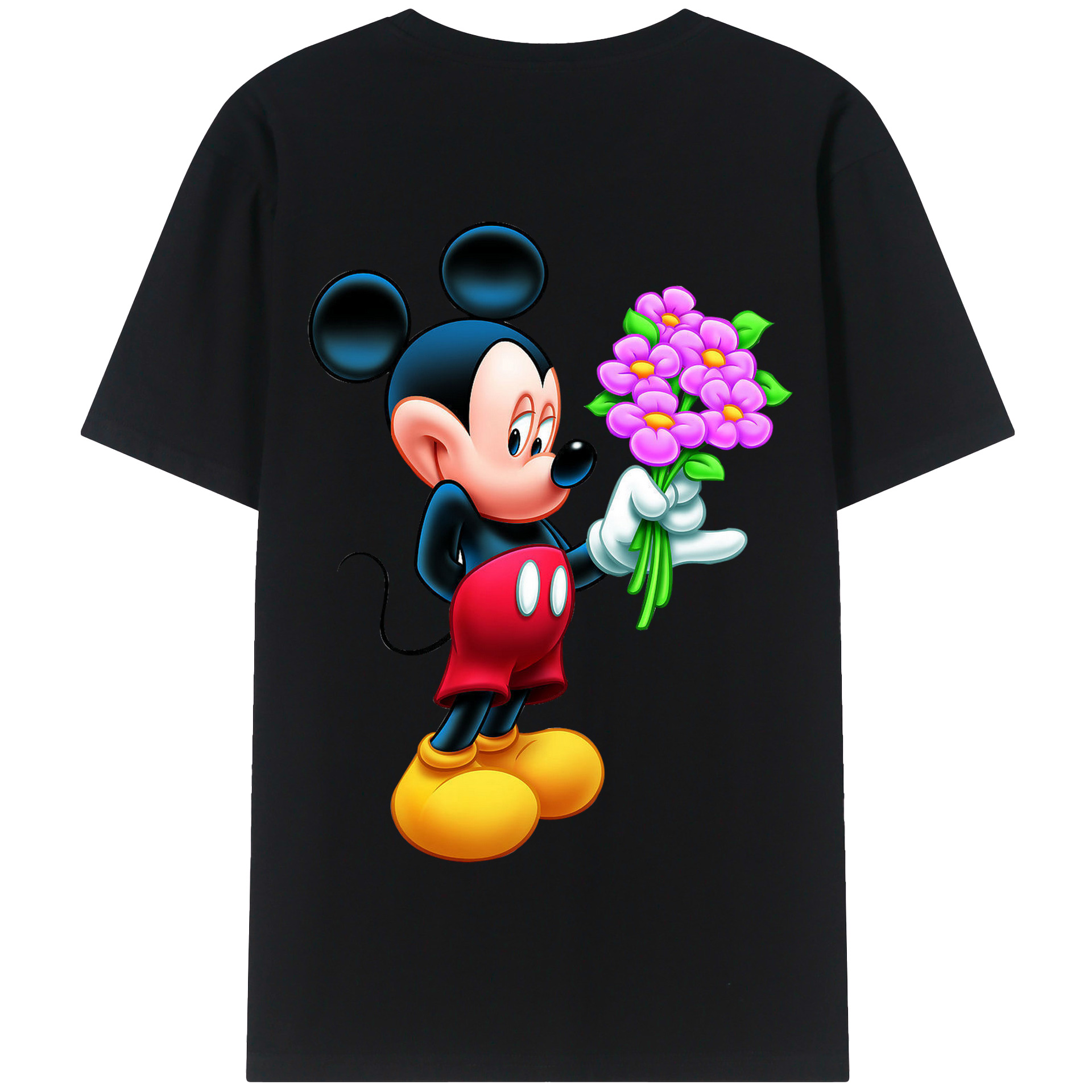 （画像用） ミッキーマウス Mickey Mouse 綿100％半袖Tシャツ（背面プリント）