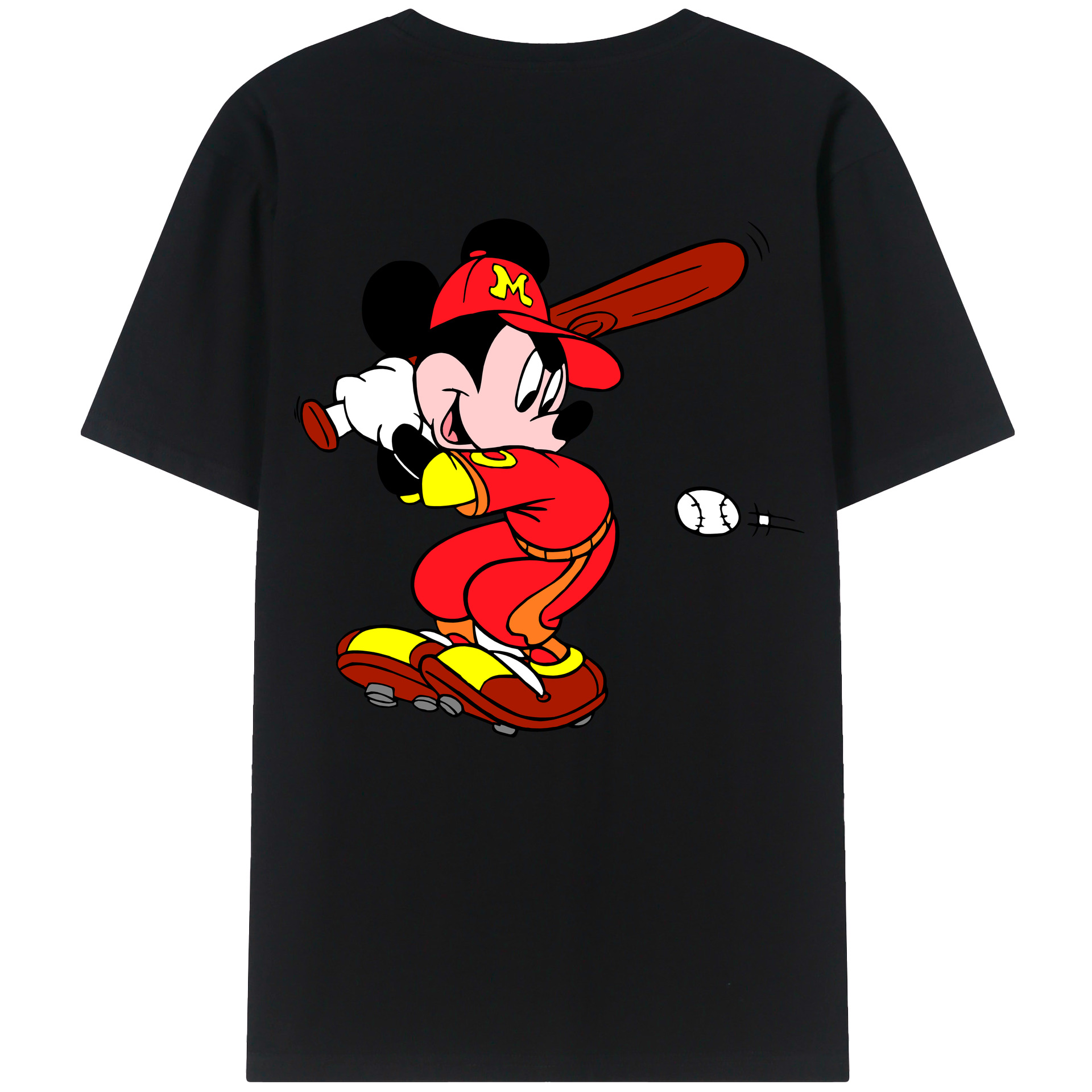 （画像用） ミッキーマウス Mickey Mouse 綿100％半袖Tシャツ（背面プリント）
