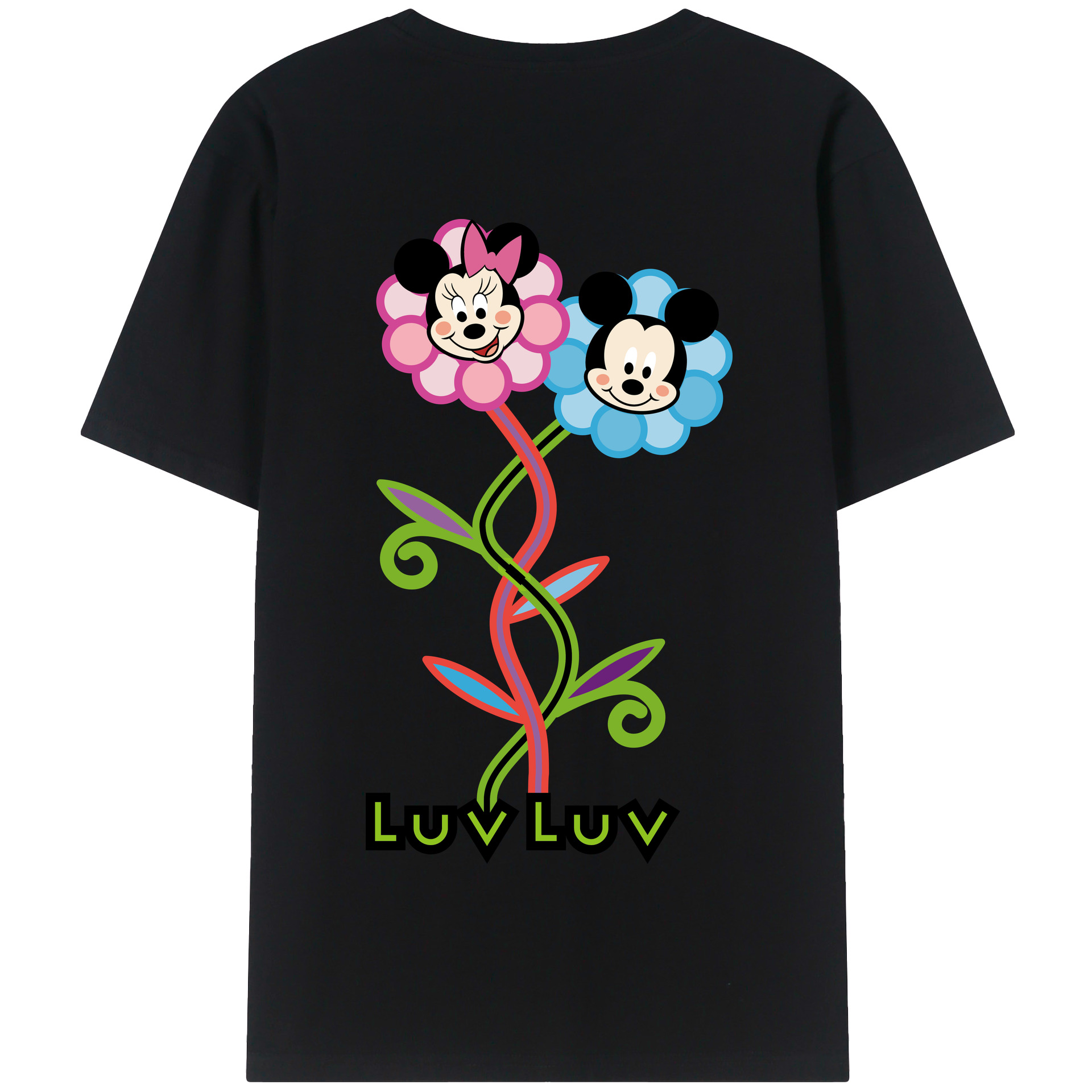 （画像用） ミッキーマウス Mickey Mouse 綿100％半袖Tシャツ（背面プリント）