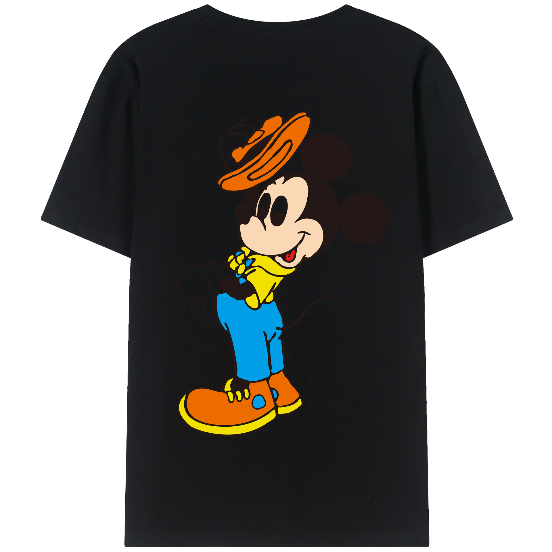 （画像用） ミッキーマウス Mickey Mouse 綿100％半袖Tシャツ（背面プリント）