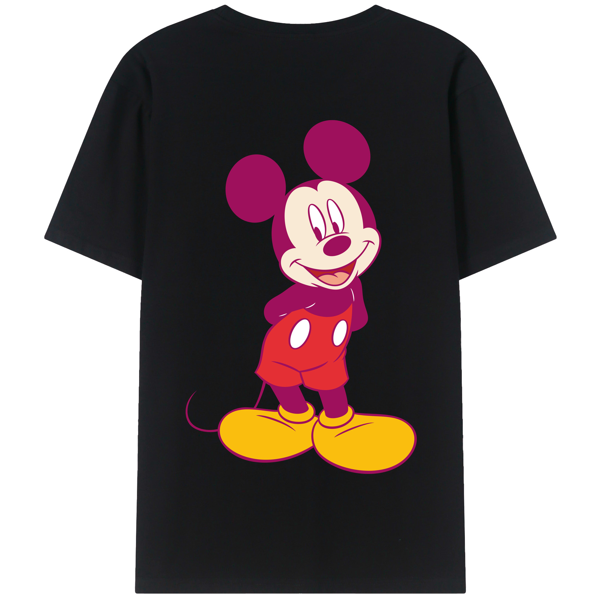 （画像用） ミッキーマウス Mickey Mouse 綿100％半袖Tシャツ（背面プリント）