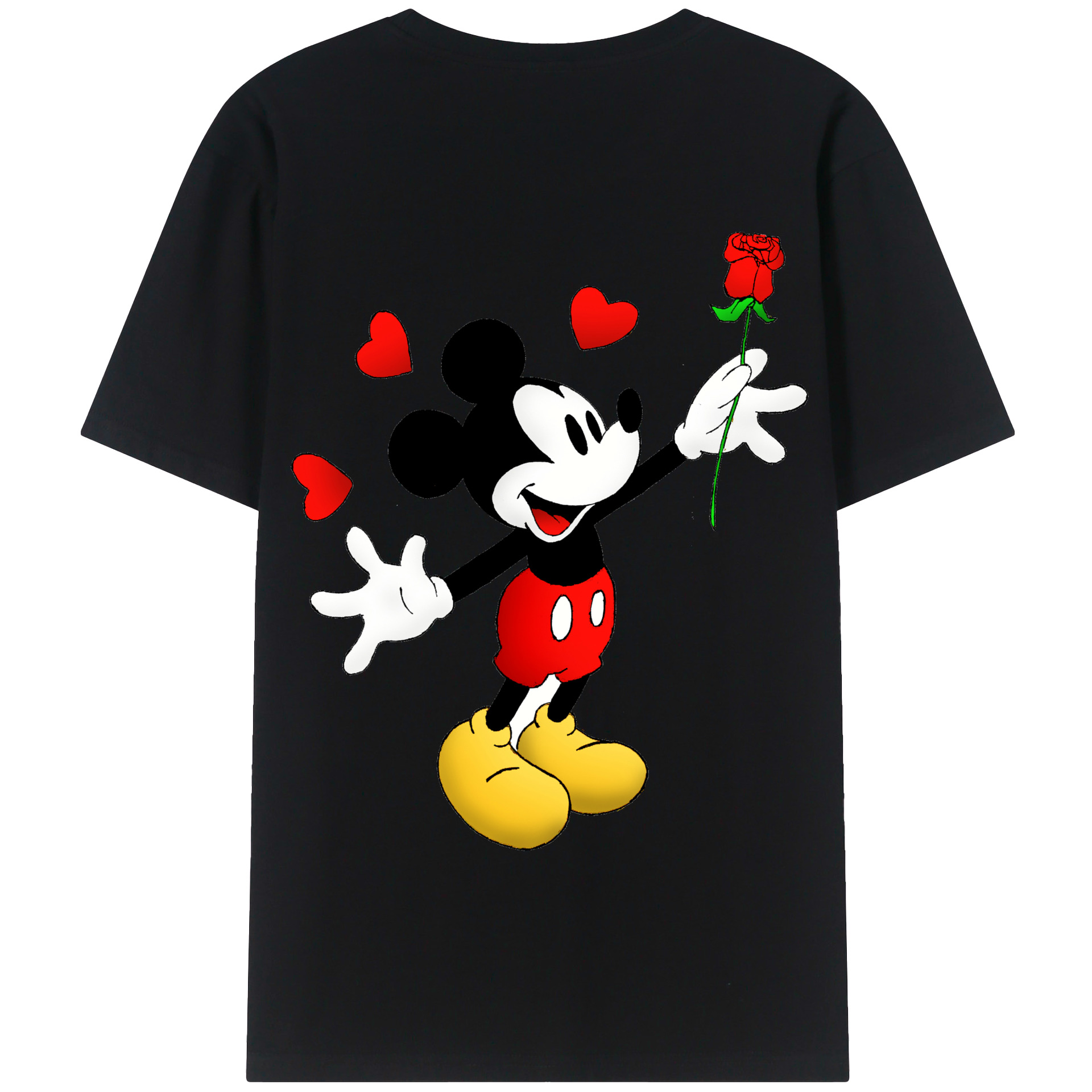 （画像用） ミッキーマウス Mickey Mouse 綿100％半袖Tシャツ（背面プリント）