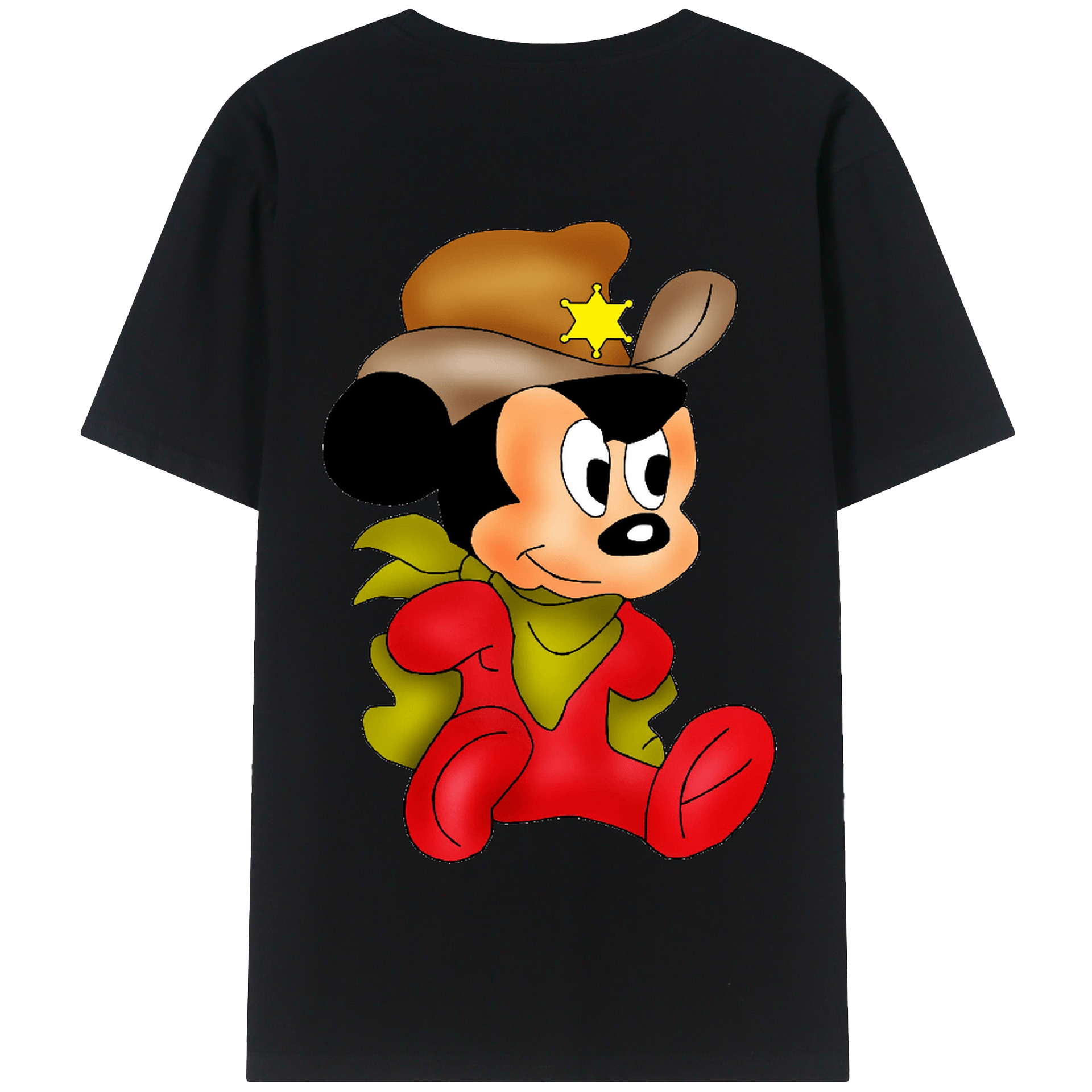 （画像用） ミッキーマウス Mickey Mouse 綿100％半袖Tシャツ（背面プリント）