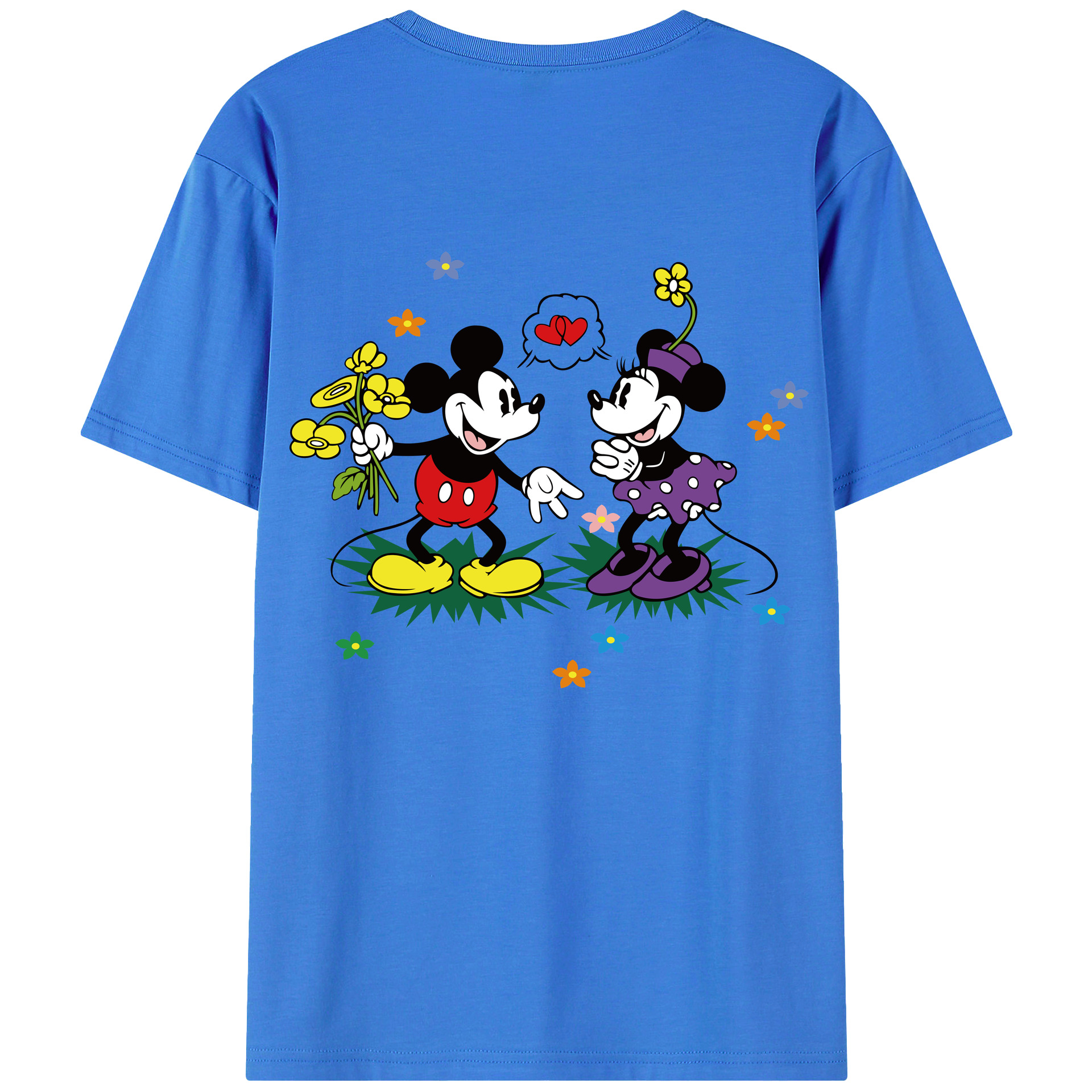 （画像用） ミッキーマウス Mickey Mouse 綿100％半袖Tシャツ（背面プリント）