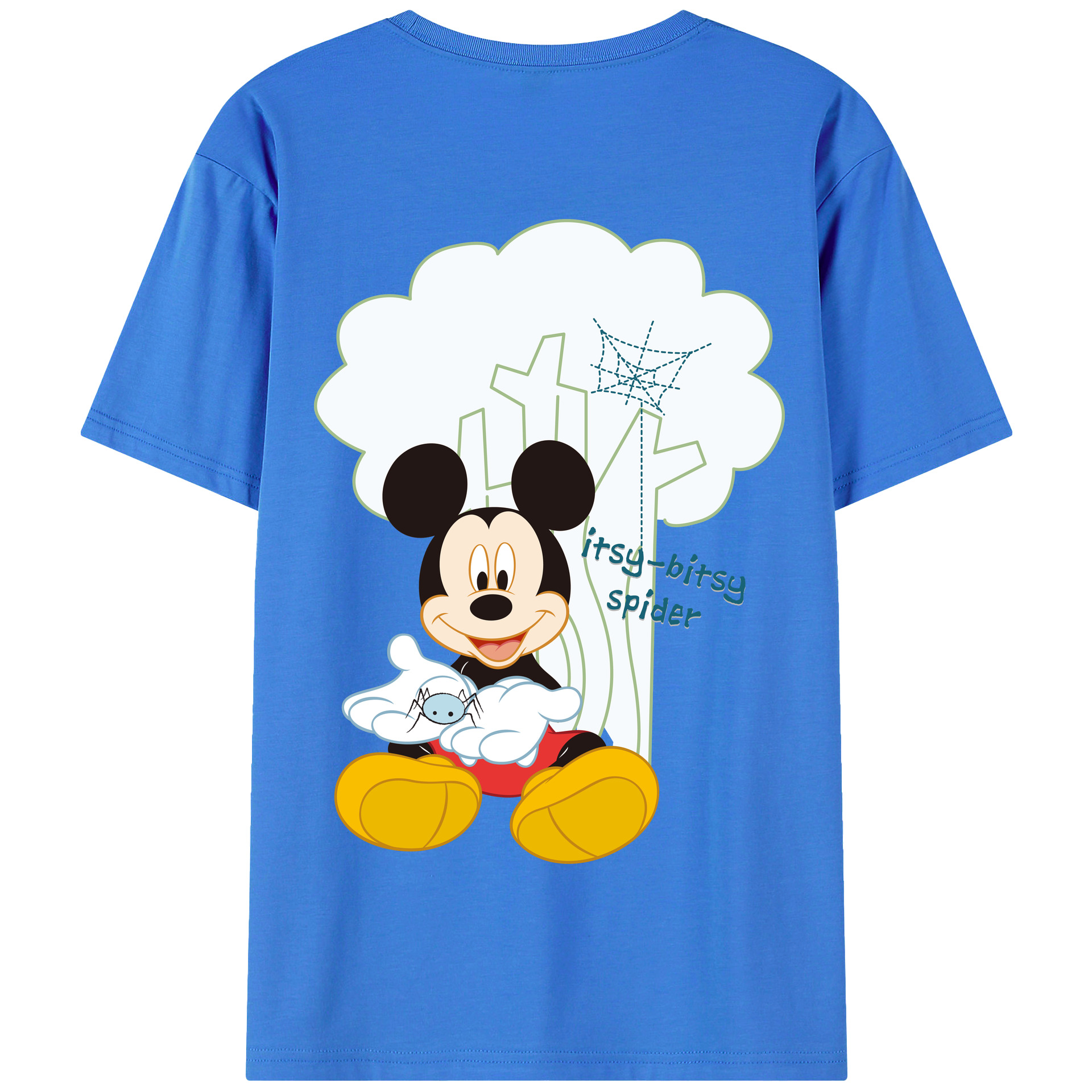 （画像用） ミッキーマウス Mickey Mouse 綿100％半袖Tシャツ（背面プリント）