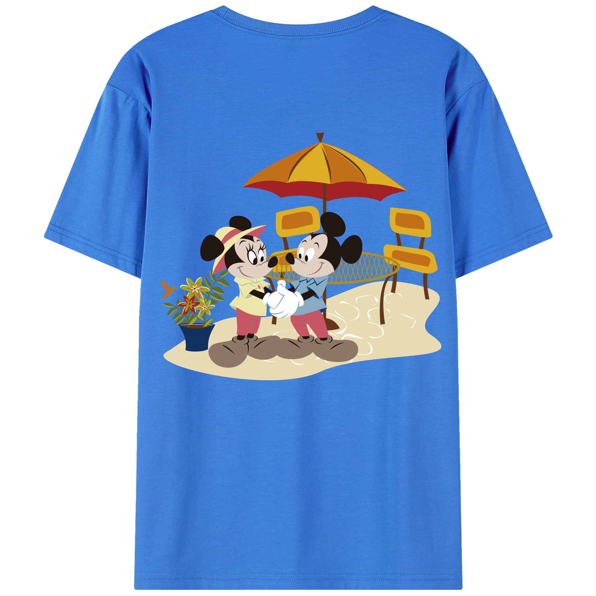 （画像用） ミッキーマウス Mickey Mouse 綿100％半袖Tシャツ（背面プリント）
