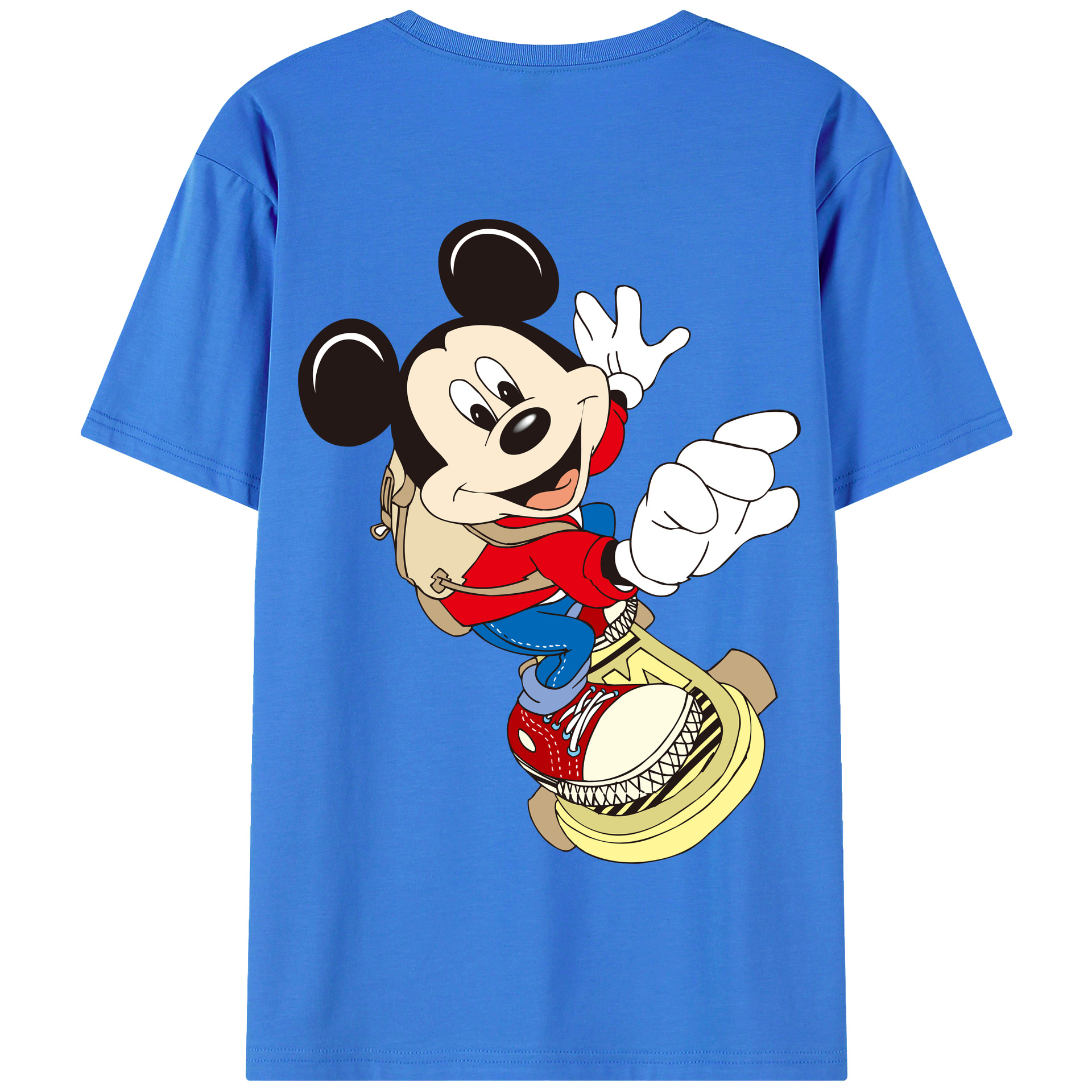 （画像用） ミッキーマウス Mickey Mouse 綿100％半袖Tシャツ（背面プリント）