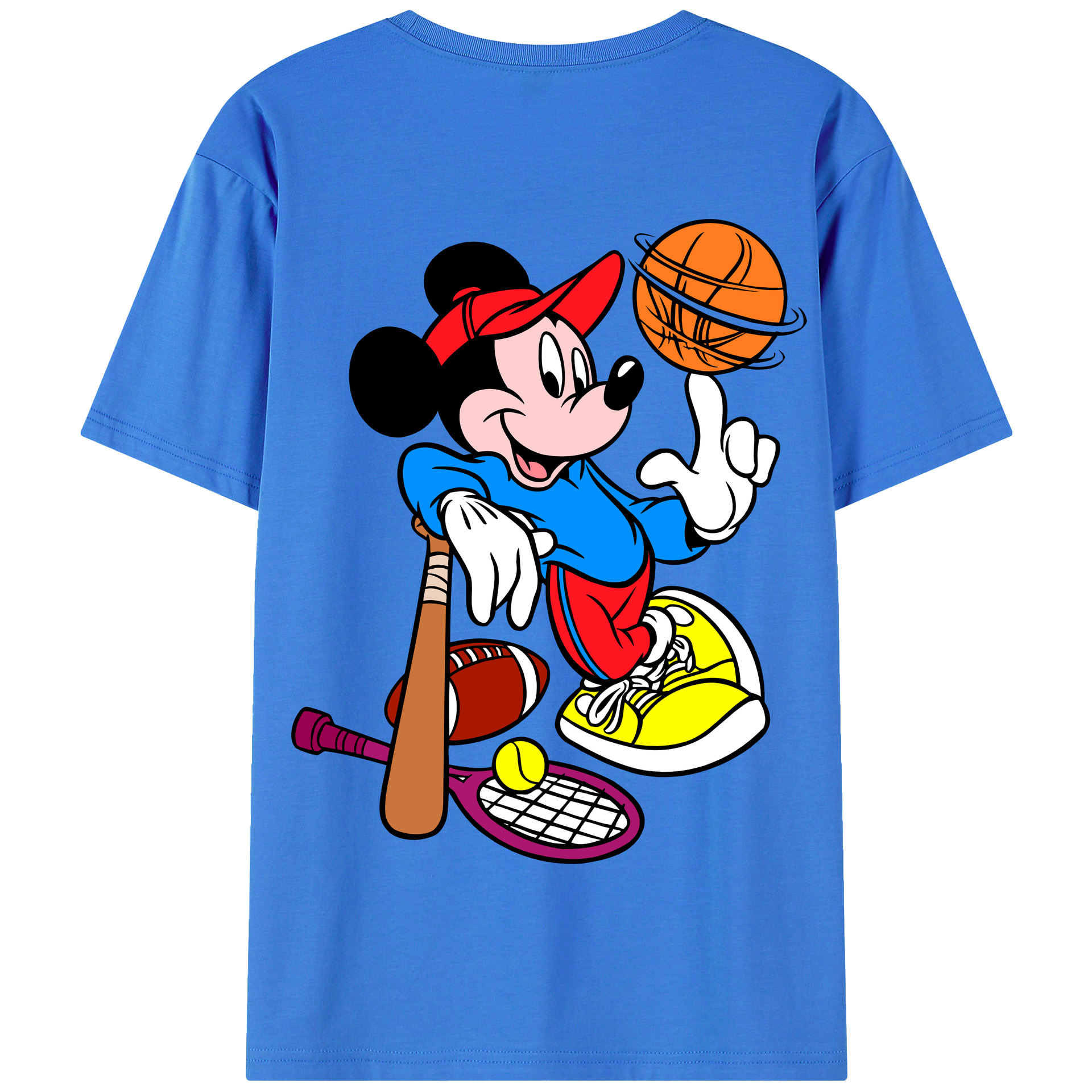 （画像用） ミッキーマウス Mickey Mouse 綿100％半袖Tシャツ（背面プリント）