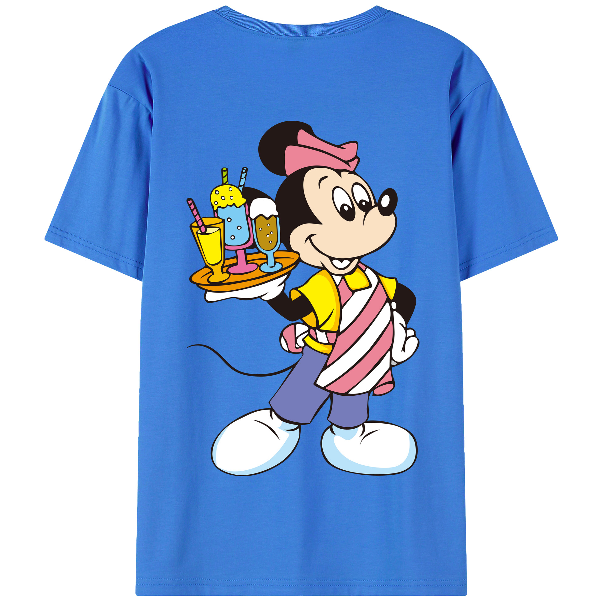 （画像用） ミッキーマウス Mickey Mouse 綿100％半袖Tシャツ（背面プリント）
