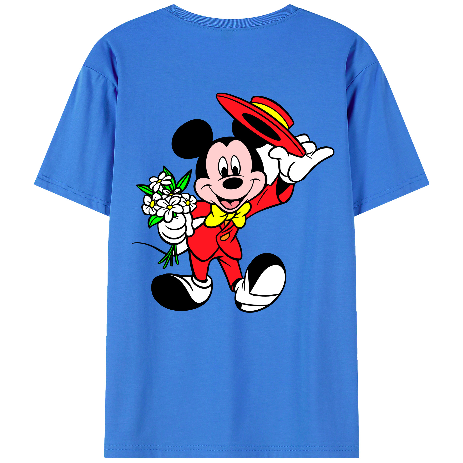（画像用） ミッキーマウス Mickey Mouse 綿100％半袖Tシャツ（背面プリント）
