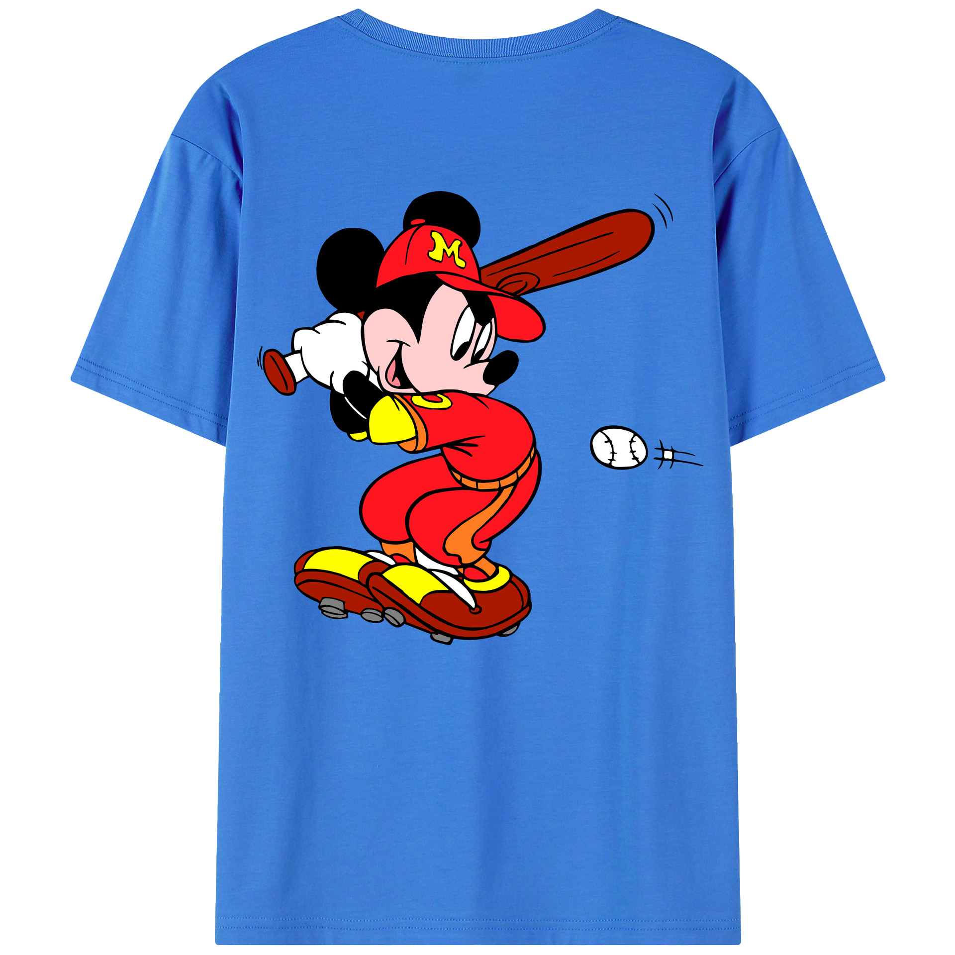 （画像用） ミッキーマウス Mickey Mouse 綿100％半袖Tシャツ（背面プリント）