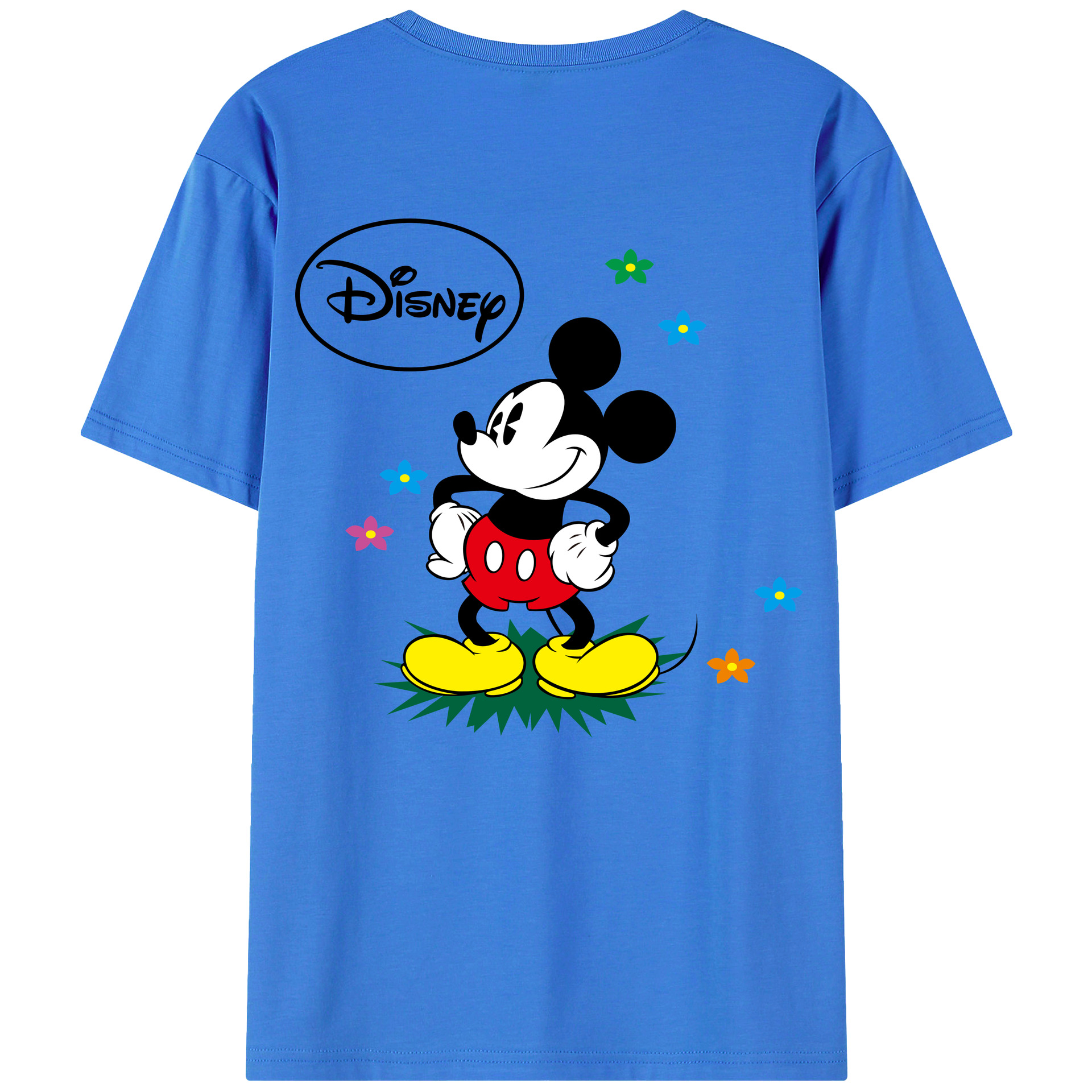（画像用） ミッキーマウス Mickey Mouse 綿100％半袖Tシャツ（背面プリント）