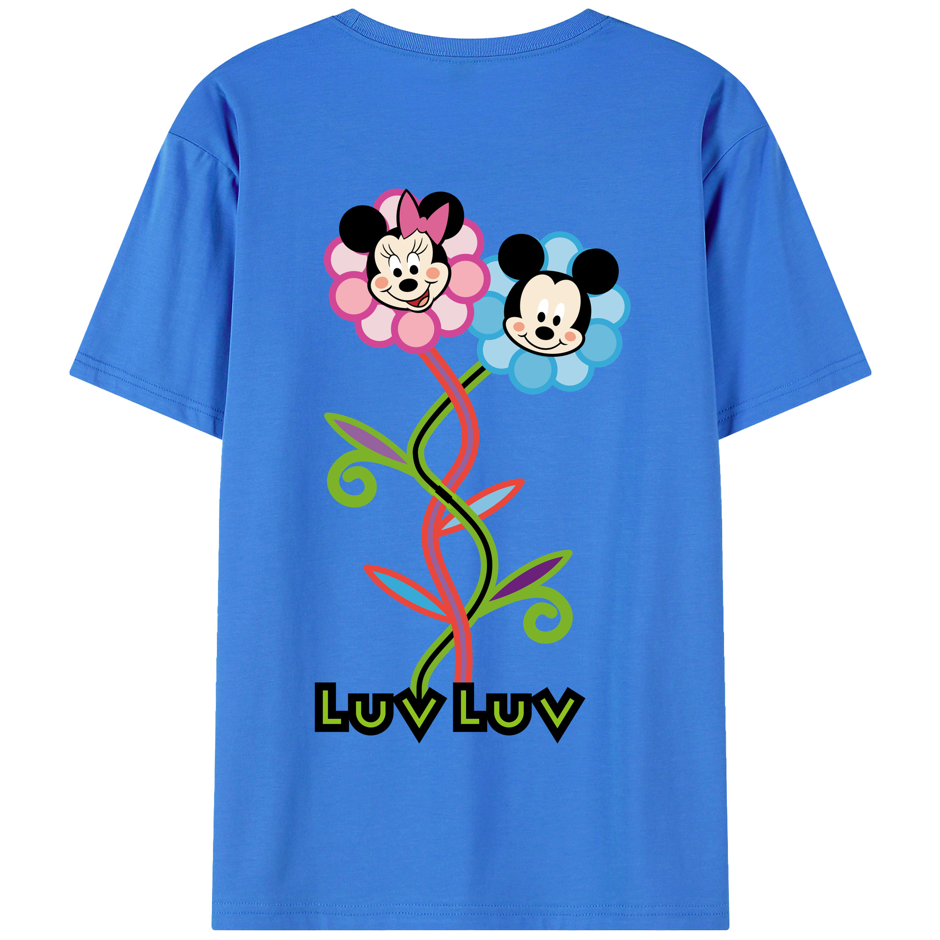 （画像用） ミッキーマウス Mickey Mouse 綿100％半袖Tシャツ（背面プリント）