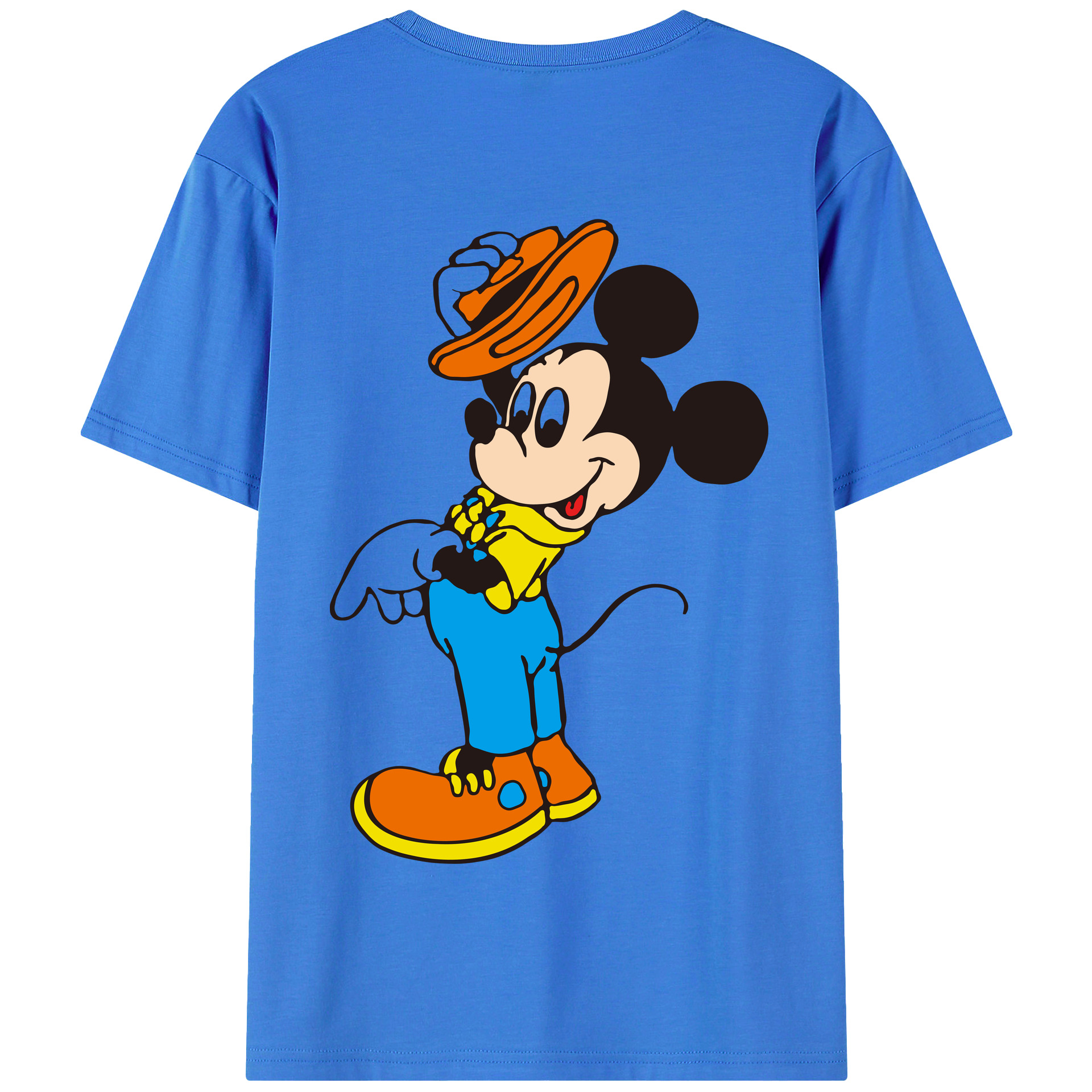 （画像用） ミッキーマウス Mickey Mouse 綿100％半袖Tシャツ（背面プリント）