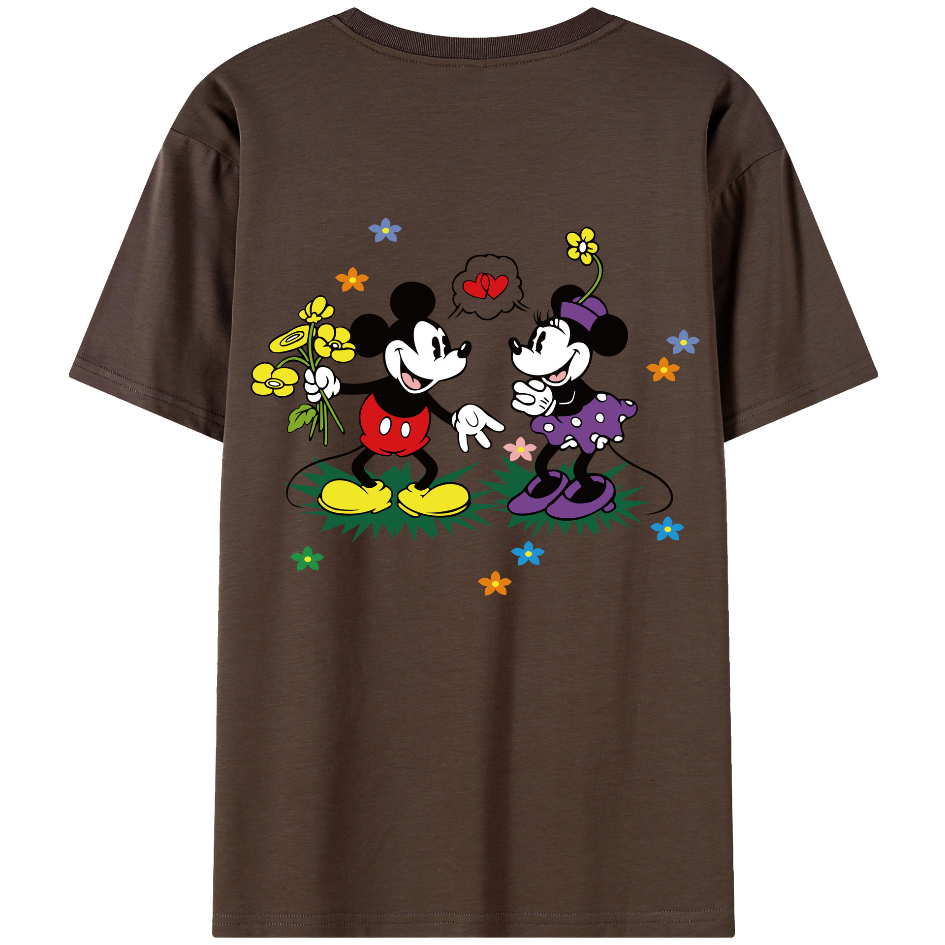 （画像用） ミッキーマウス Mickey Mouse 綿100％半袖Tシャツ（背面プリント）