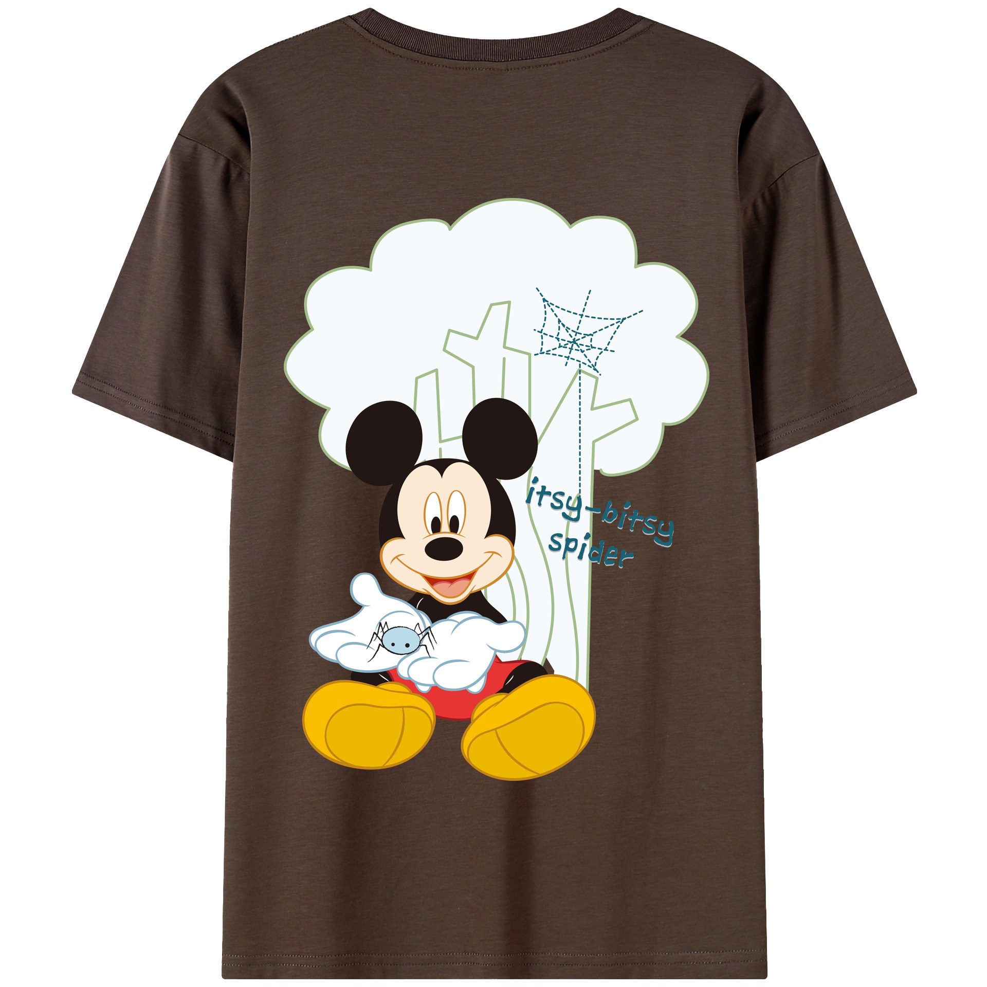（画像用） ミッキーマウス Mickey Mouse 綿100％半袖Tシャツ（背面プリント）