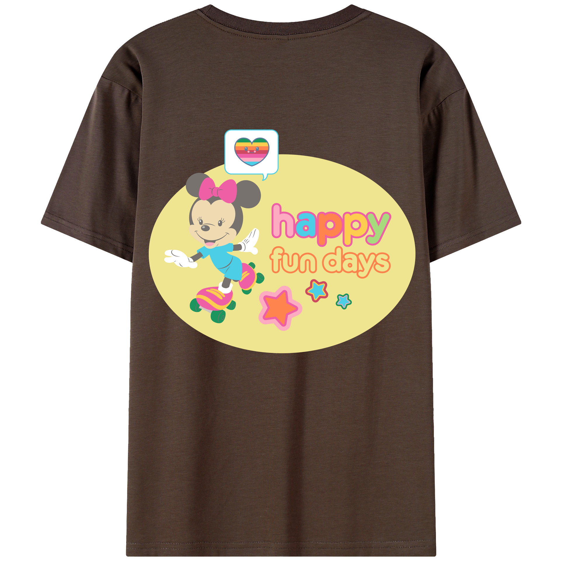 （画像用） ミッキーマウス Mickey Mouse 綿100％半袖Tシャツ（背面プリント）