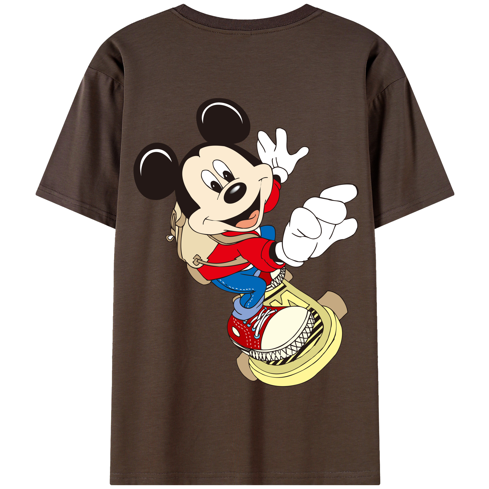 （画像用） ミッキーマウス Mickey Mouse 綿100％半袖Tシャツ（背面プリント）